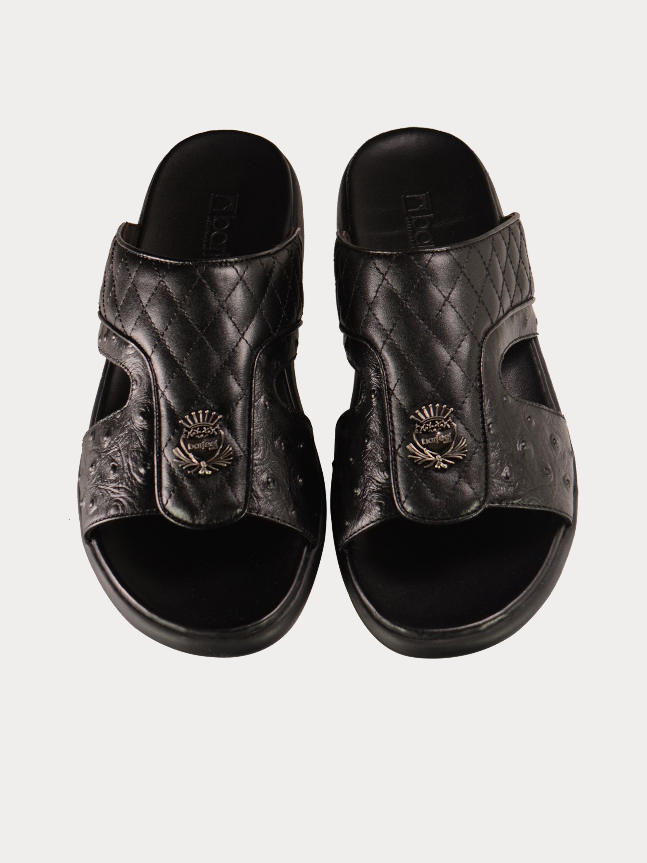 Barjeel Uno 0230210 Multi Pattern Arabic Sandals #color_Black