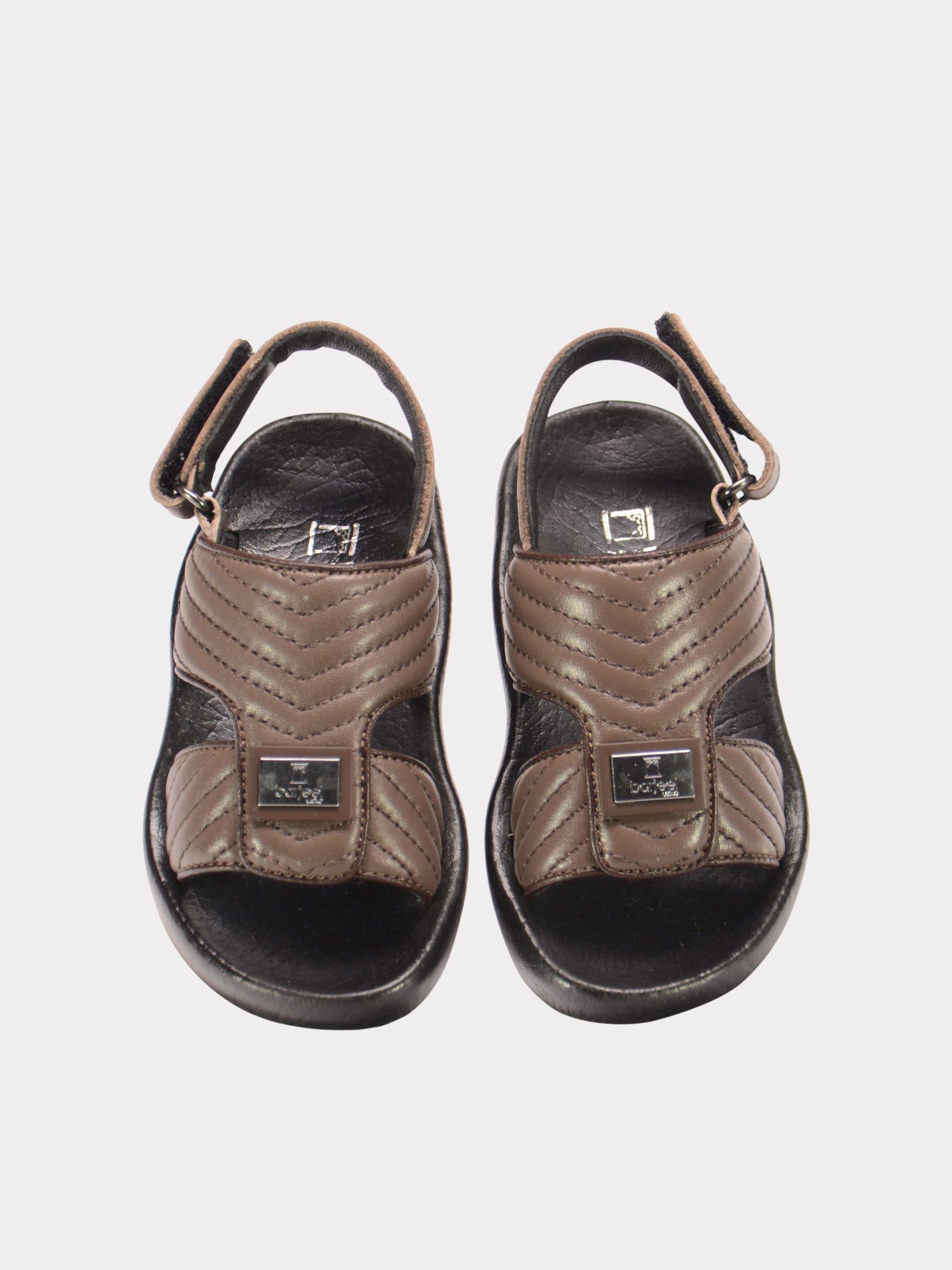 Barjeel Uno 2190660 Nappa Stripes Strap Arabic Leather Sandals #color_Green