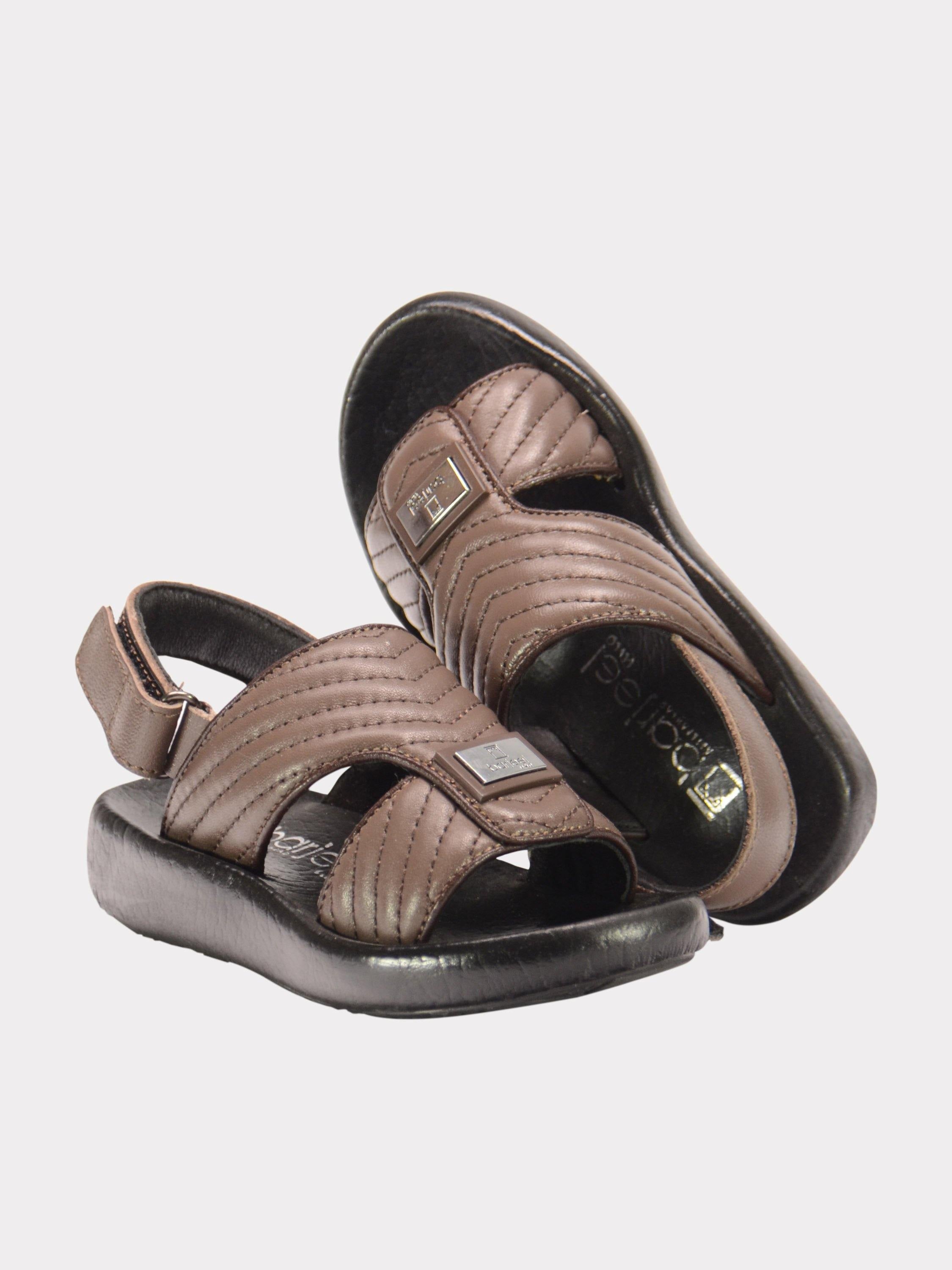 Barjeel Uno 2190660 Nappa Stripes Strap Arabic Leather Sandals #color_Green