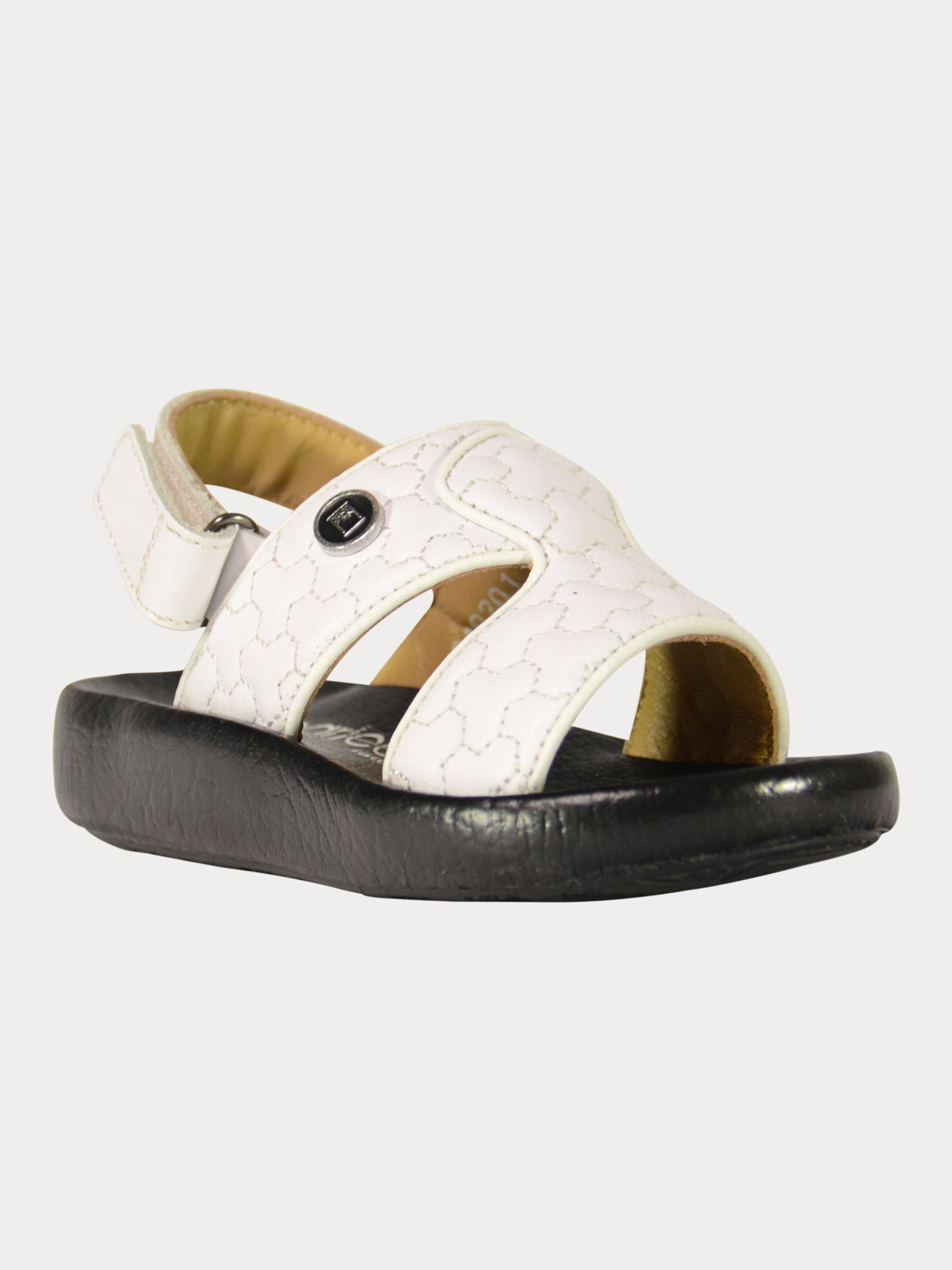 Barjeel Uno 2192010 Quilted Strap Arabic Leather Sandals #color_White
