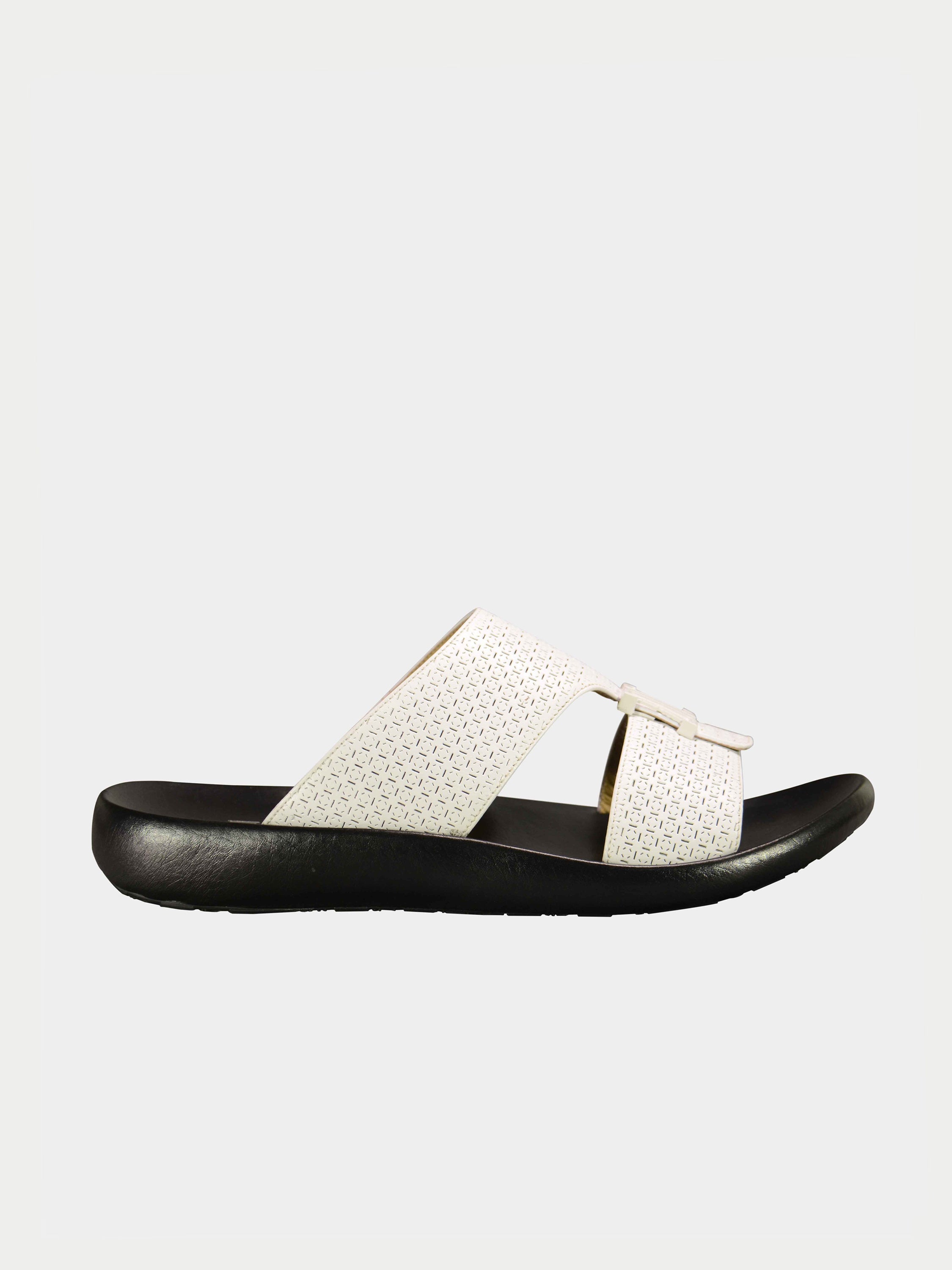 Barjeel Uno 4190940 Square Key Arabic Sandals #color_White