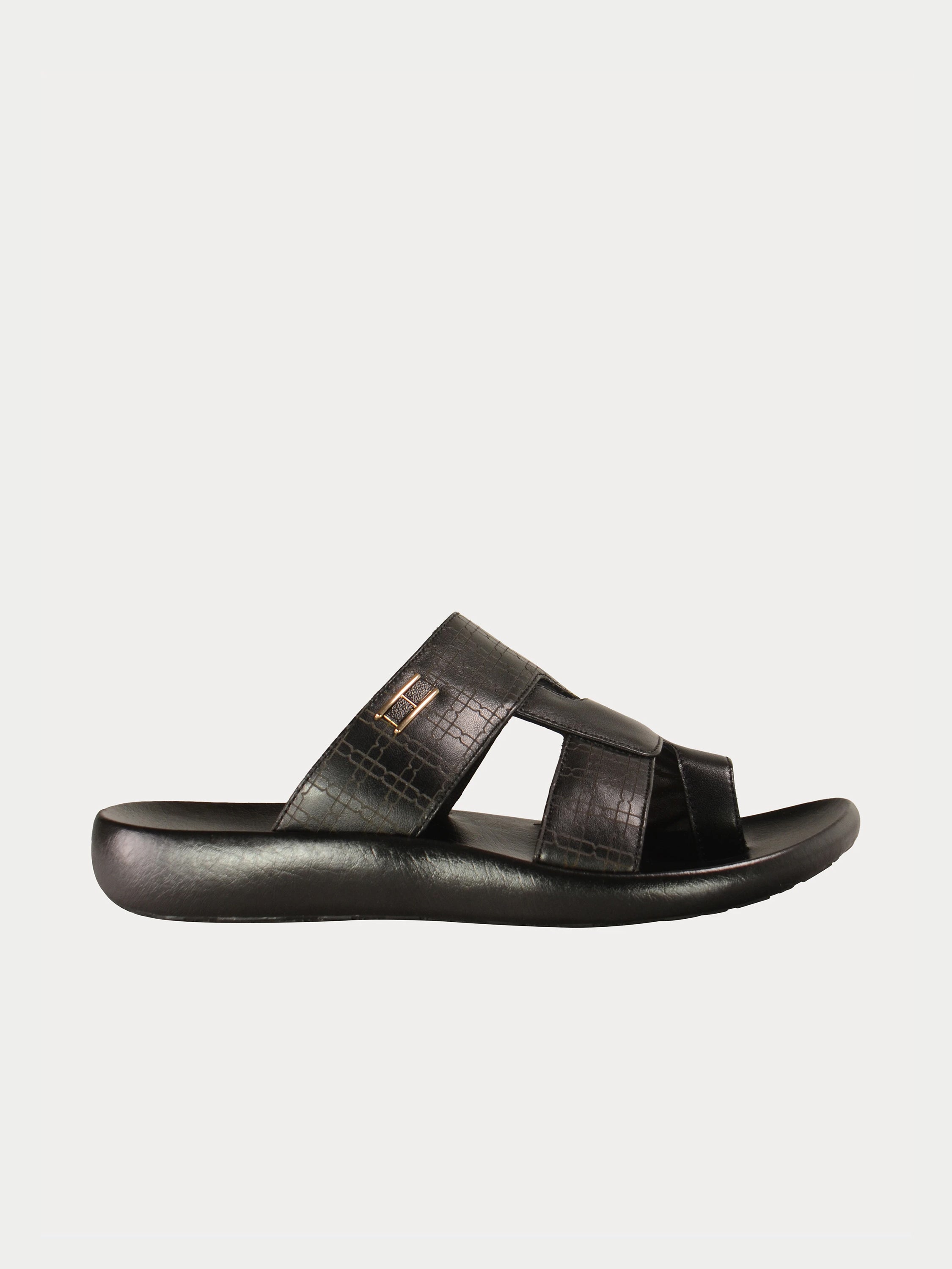 Barjeel Uno 0192610 Square Key Arabic Sandals #color_Black