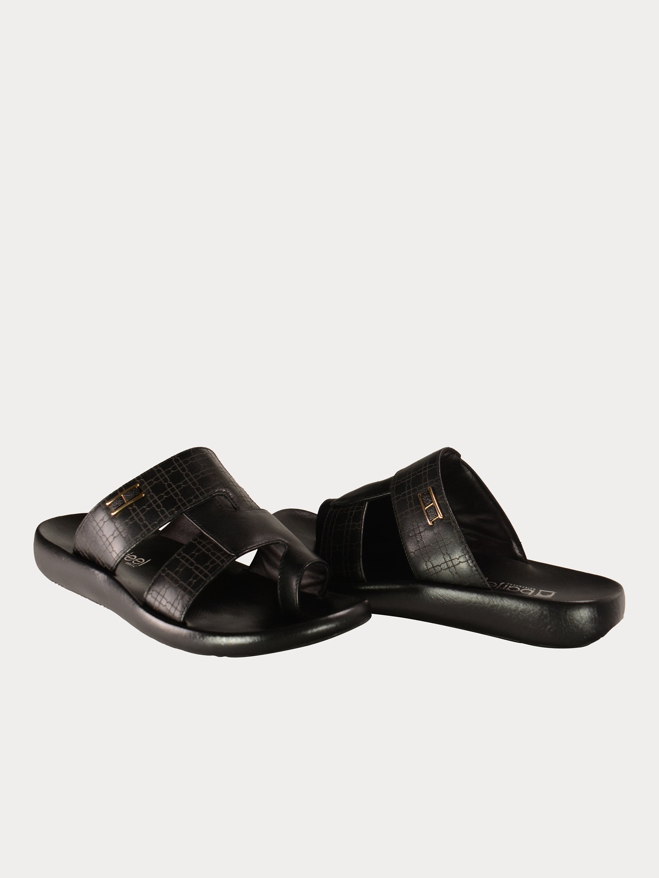 Barjeel Uno 0192610 Square Key Arabic Sandals #color_Black