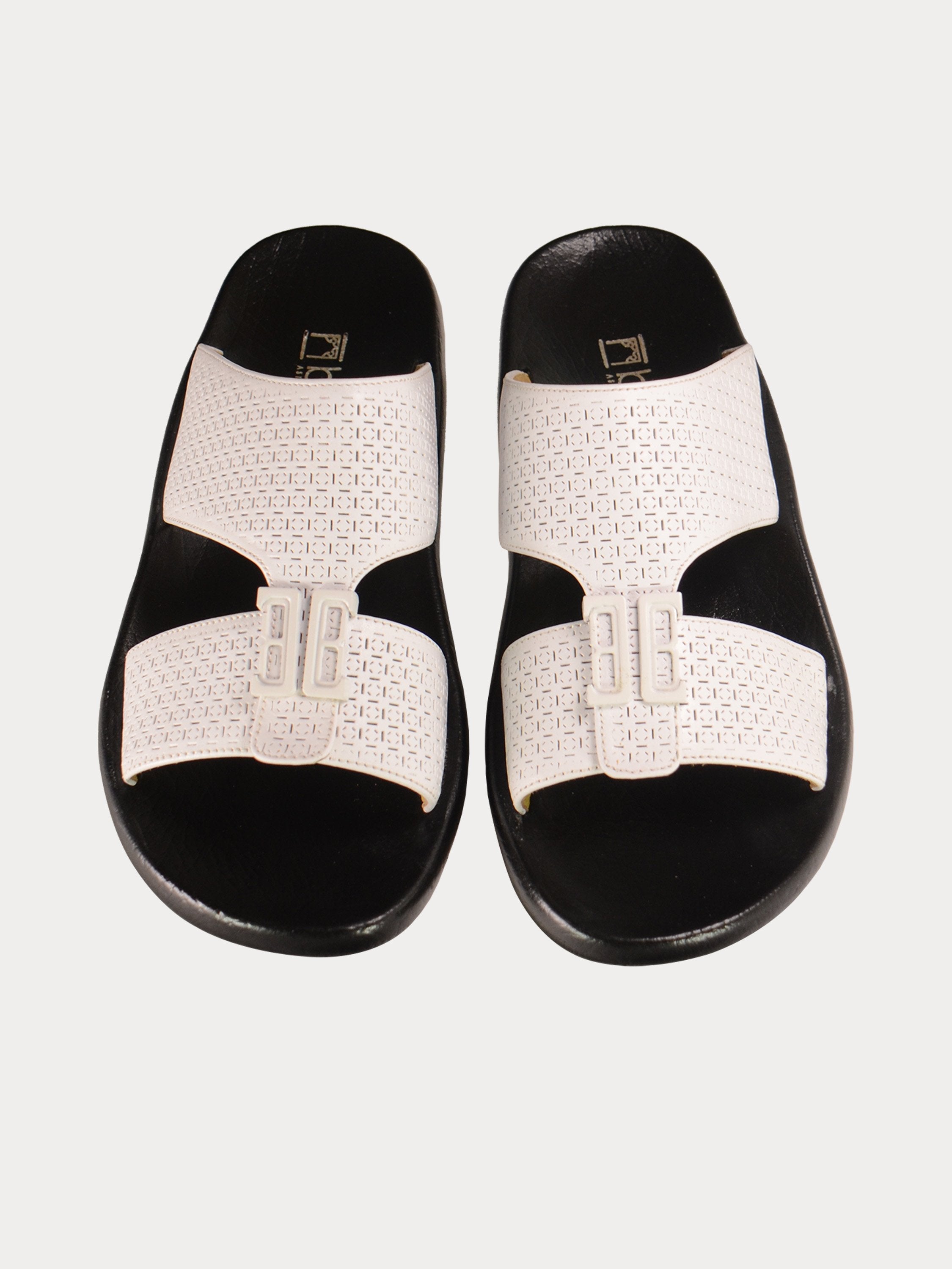 Barjeel Uno 4190940 Square Key Arabic Sandals #color_White
