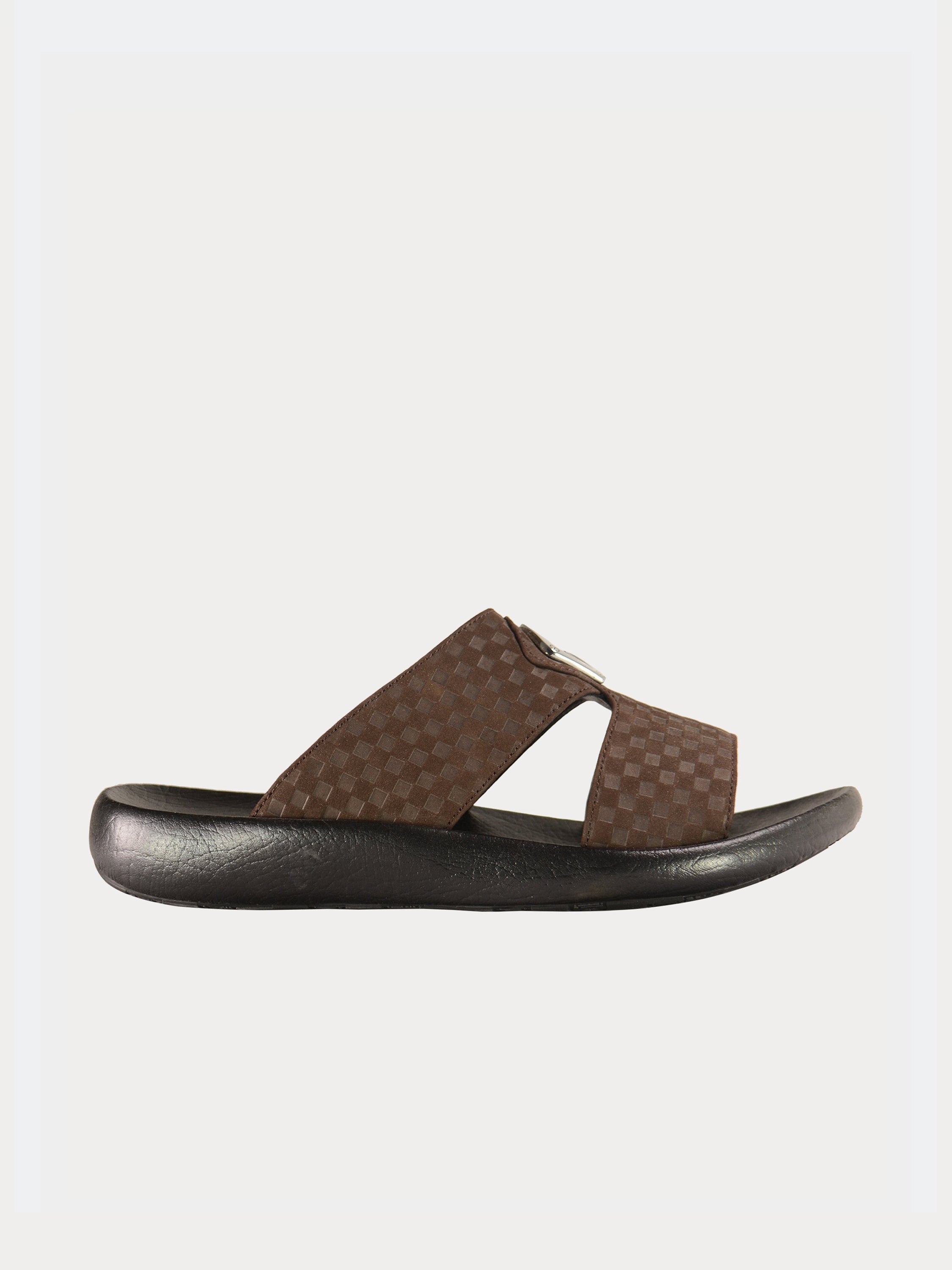 Barjeel Uno 1190620 Suede Pentagon Logo Arabic Sandals #color_Brown
