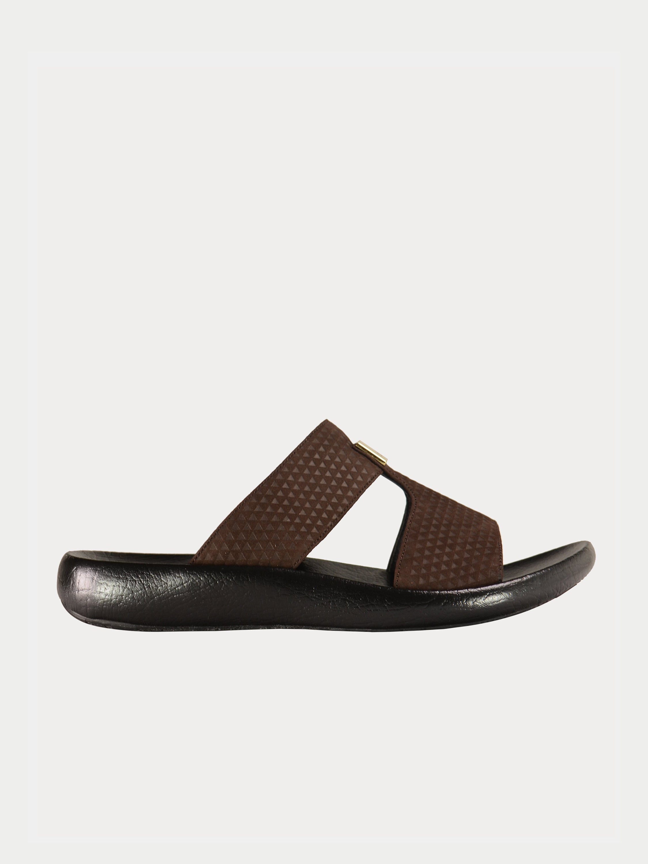 Barjeel Uno 0190520 Textured Suede Arabic Sandals #color_Brown
