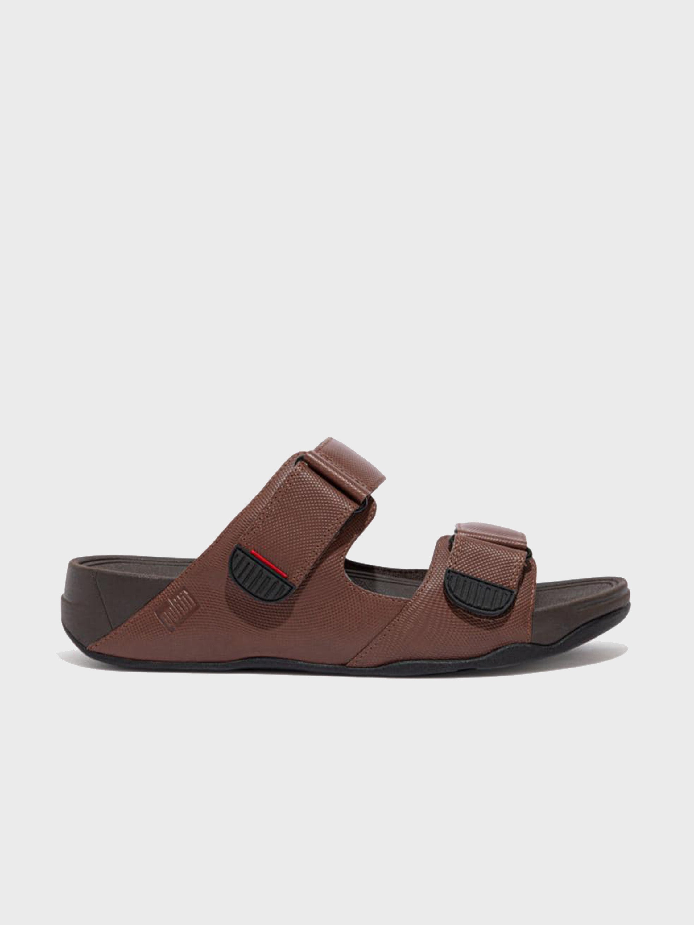 Fitflop Men's Gogh Moc Embossed Leather Sandals #color_Brown
