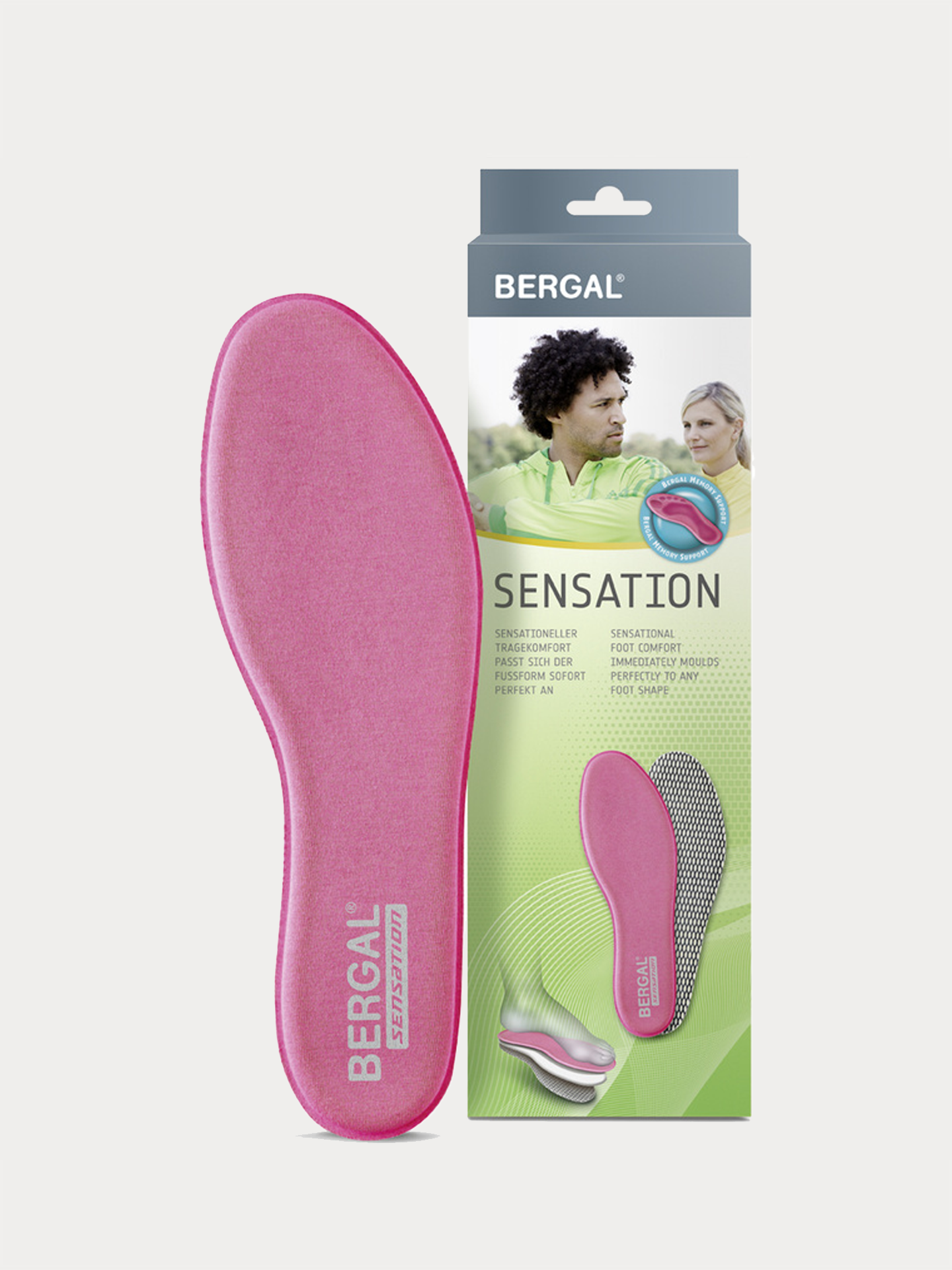 Bergal Sensation Memory Foam Comfort Insoles #color_Pink