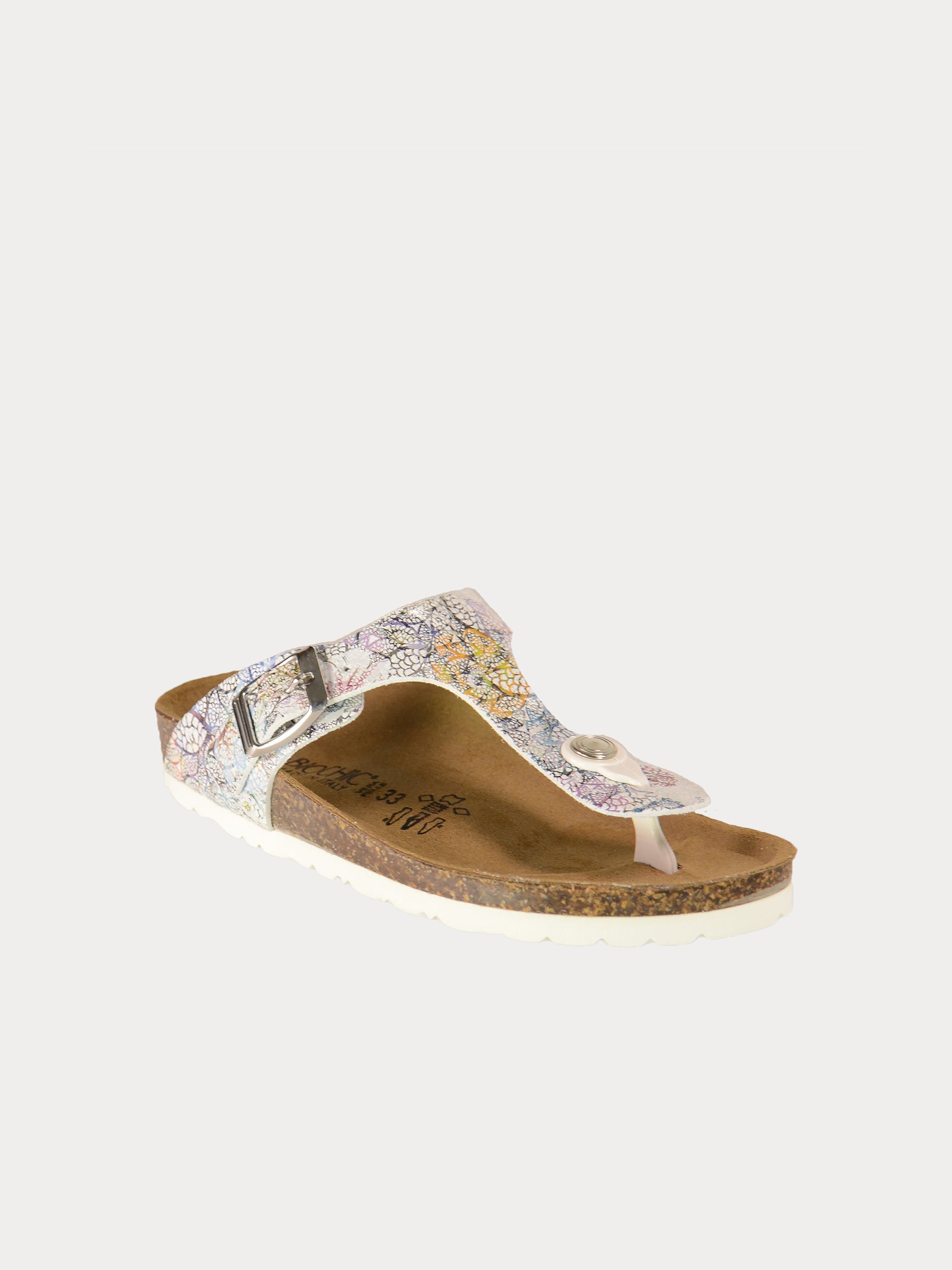 Biochic Girls Paisley Toe Flat Sandals #color_White