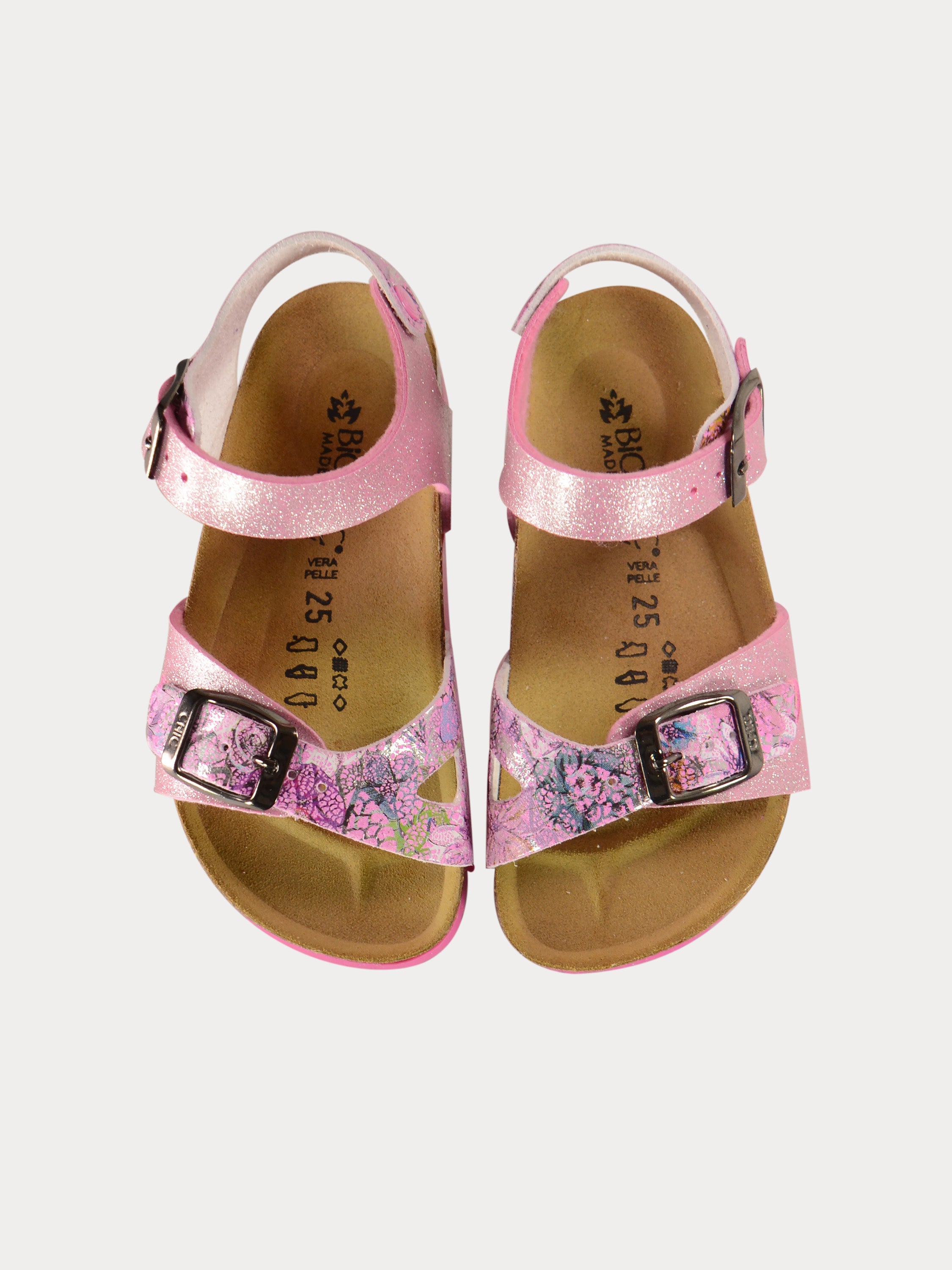 Biochic Girls Back Strap Sandals in Pink Leather #color_Pink