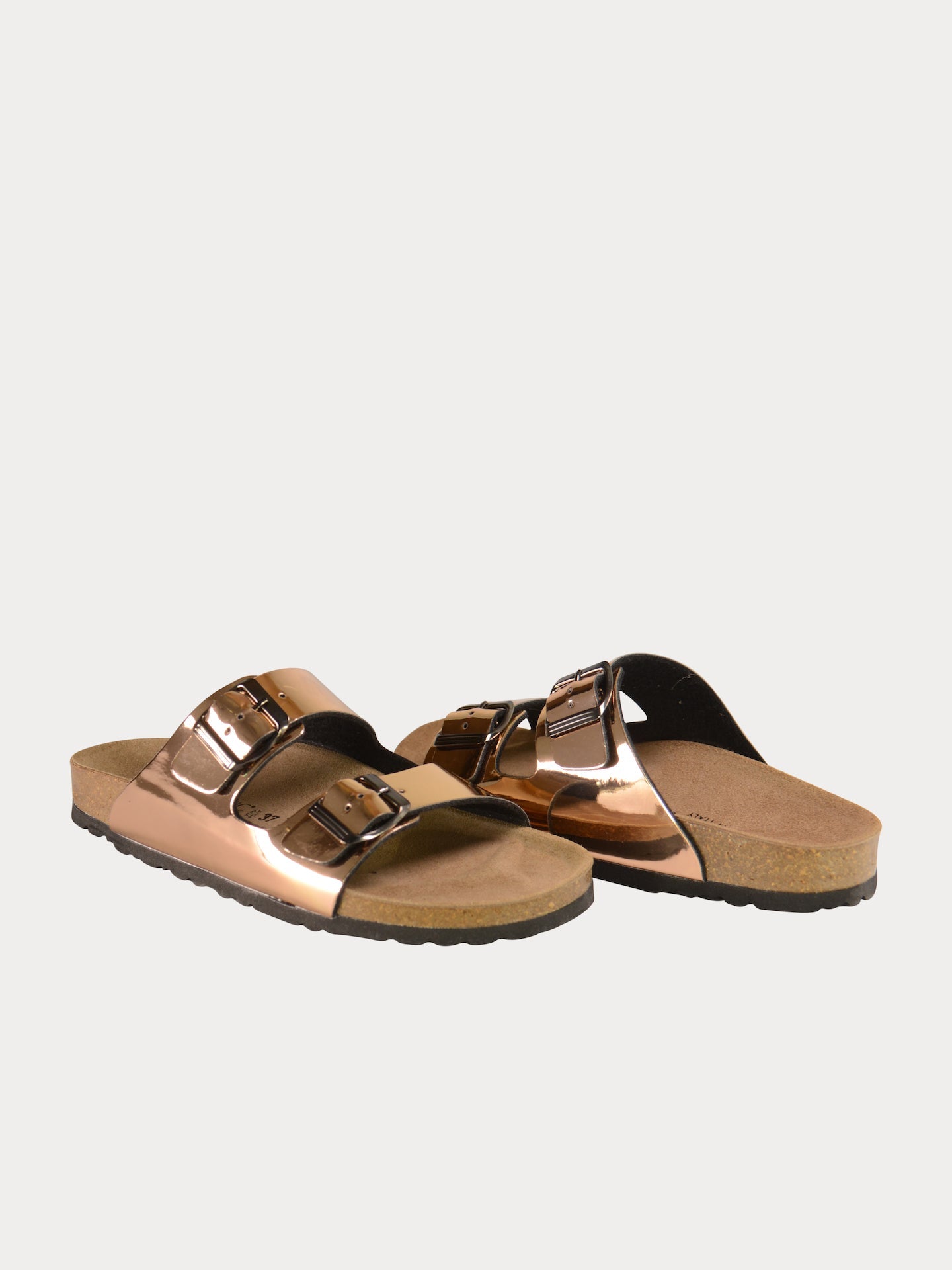 Biochic Glossy Flat Sandals #color_Gold