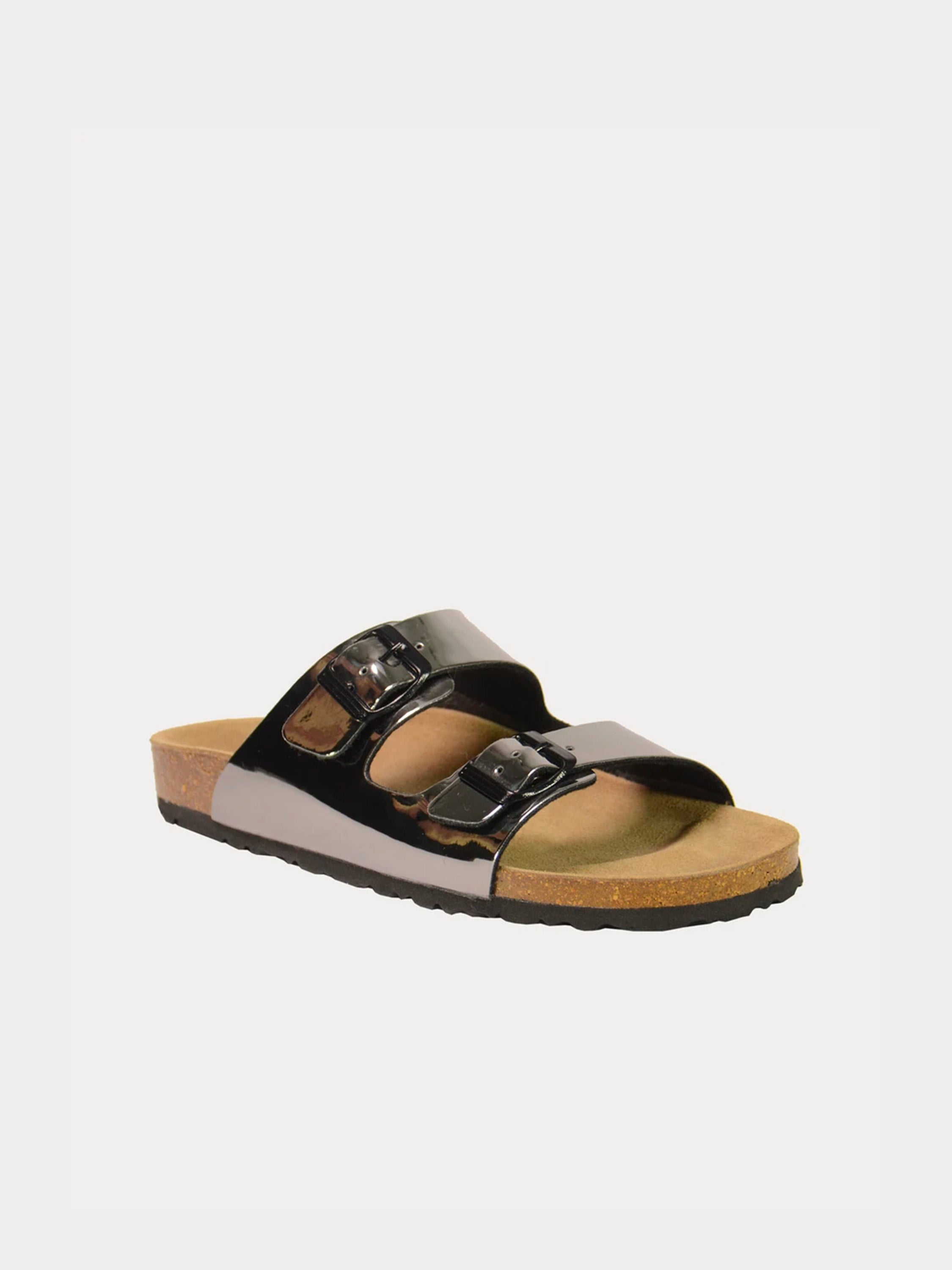 Biochic Glossy Flat Sandals #color_Grey