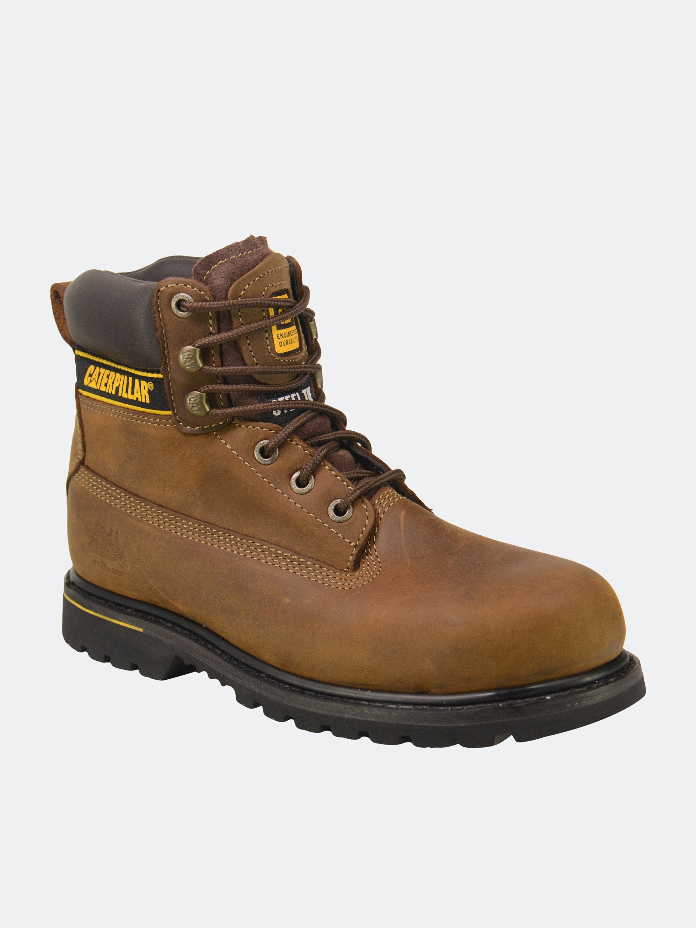Caterpillar Men's Holton Steel Toe S3 HRO SRC Work Boot #color_Brown