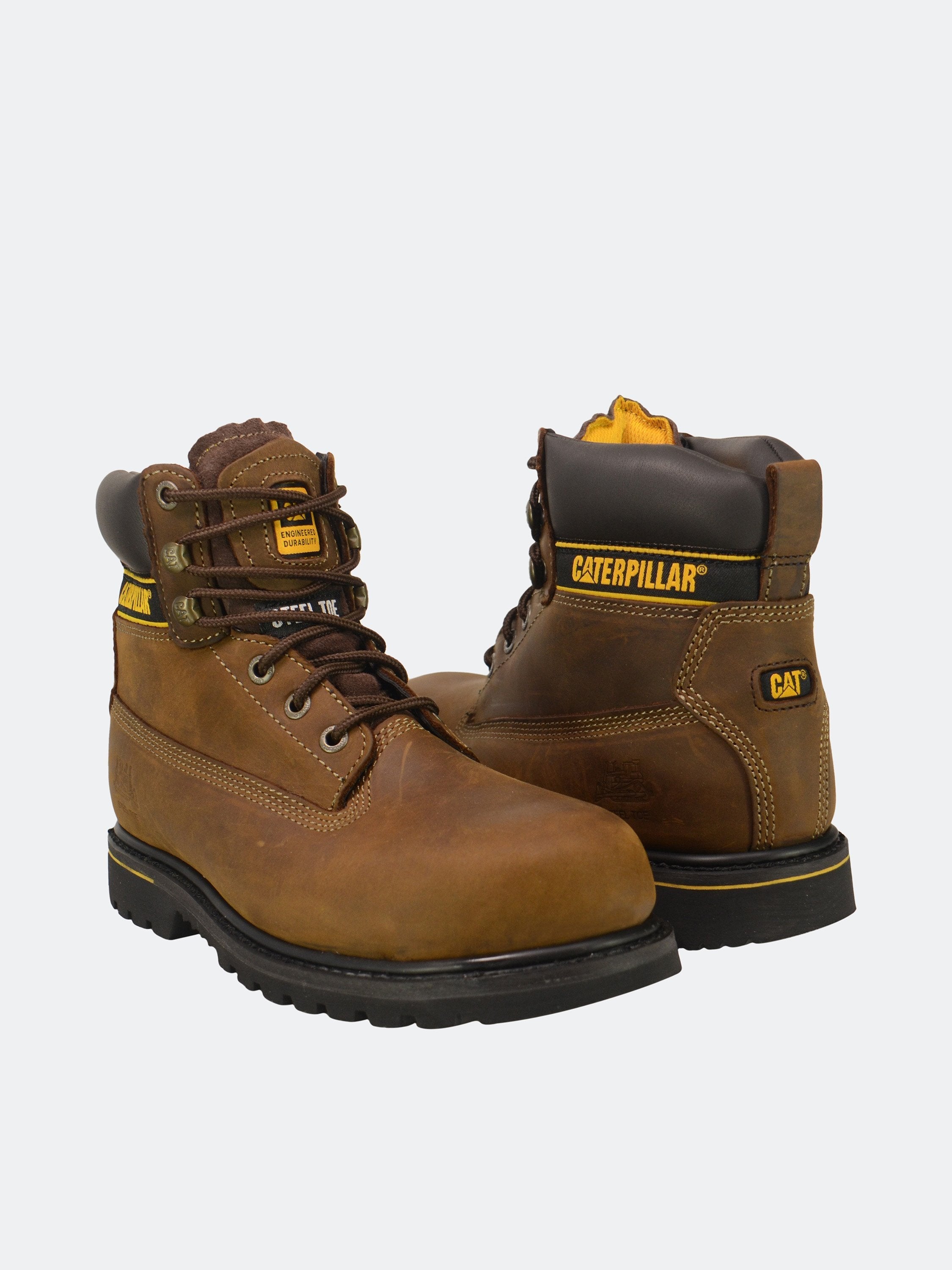 Caterpillar Men's Holton Steel Toe S3 HRO SRC Work Boot #color_Brown