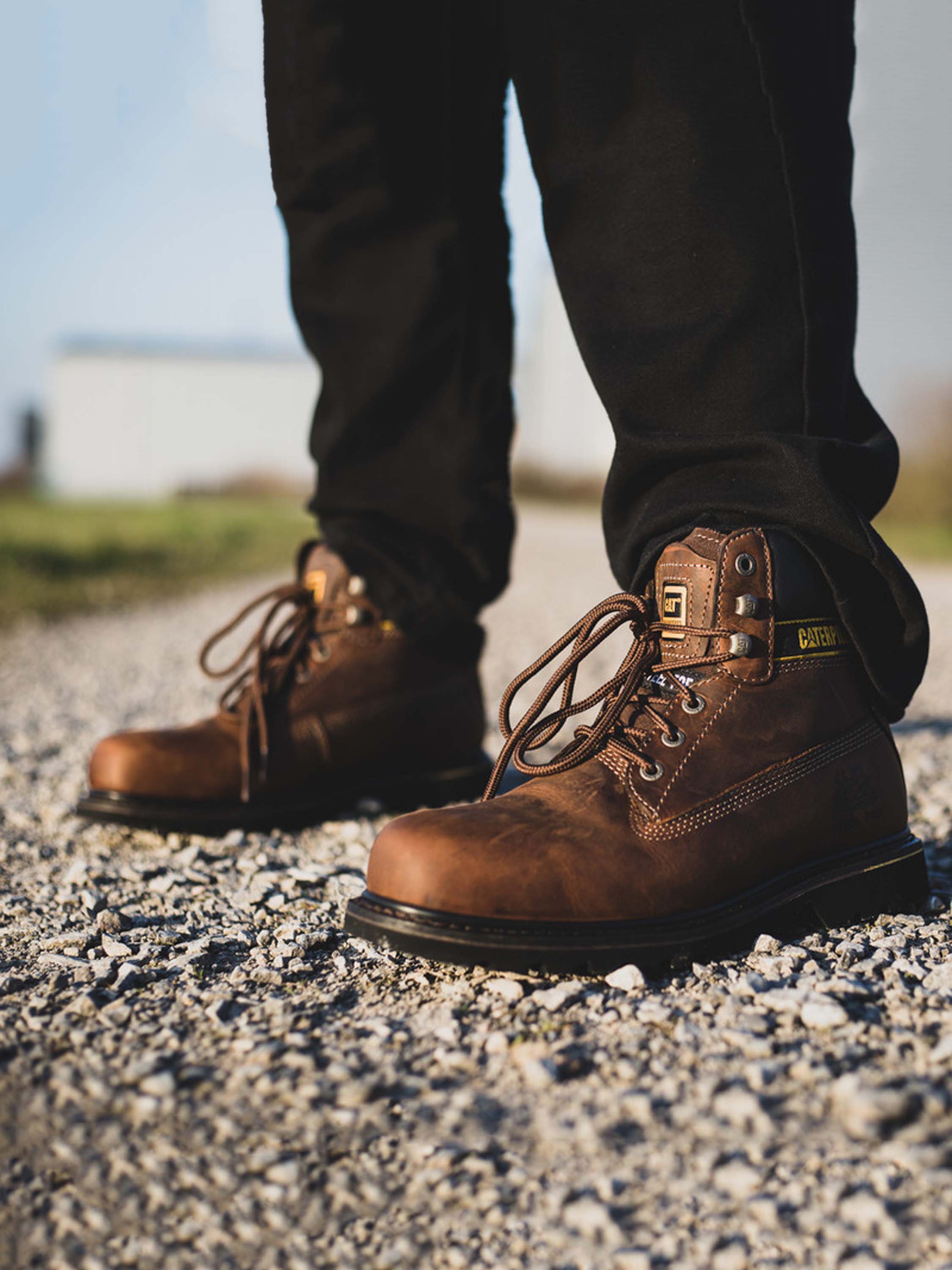 Caterpillar Men's Holton Steel Toe S3 HRO SRC Work Boot #color_Brown