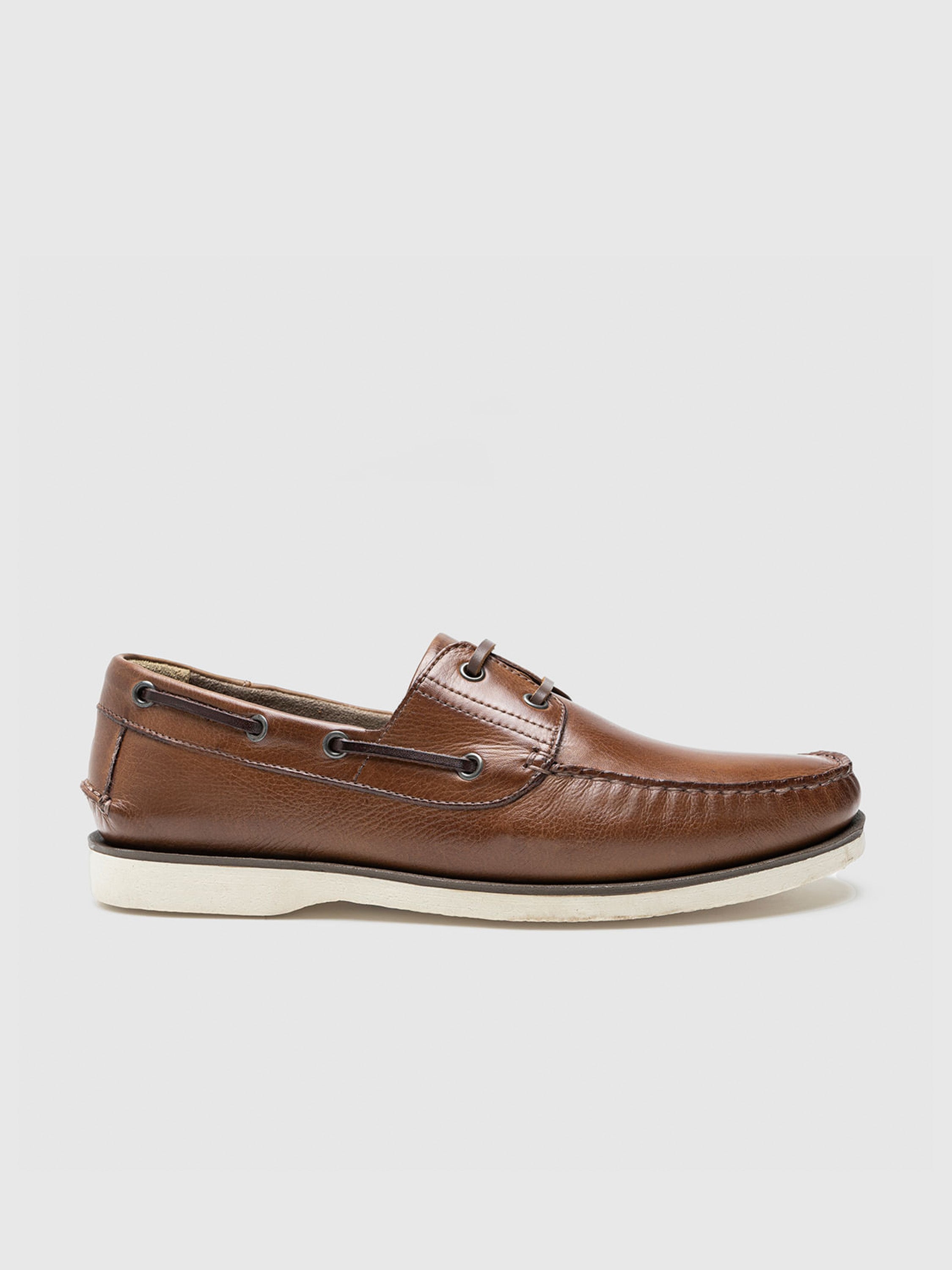 Democrata Men's Sider Garage Deck Boat Shoes #color_Brown