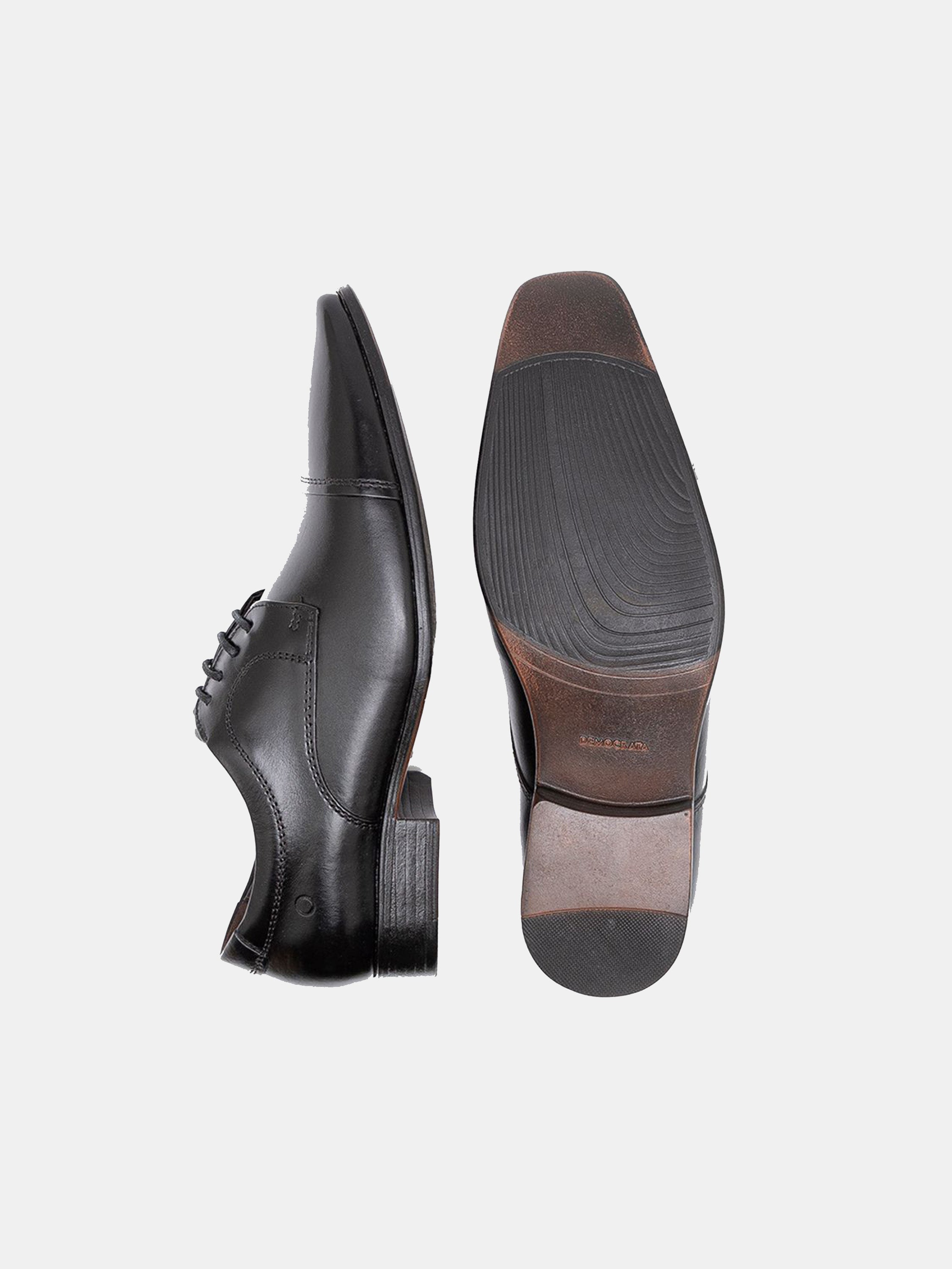 Democrata Men's Metropolitan Aspen Mahogany Leather Shoes #color_Black
