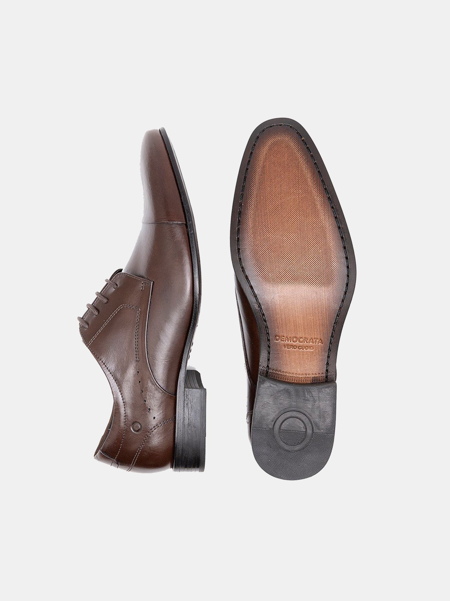 Democrata Men's Leather Sole Shoe Metropolitan Caster Formal Shoes #color_Brown