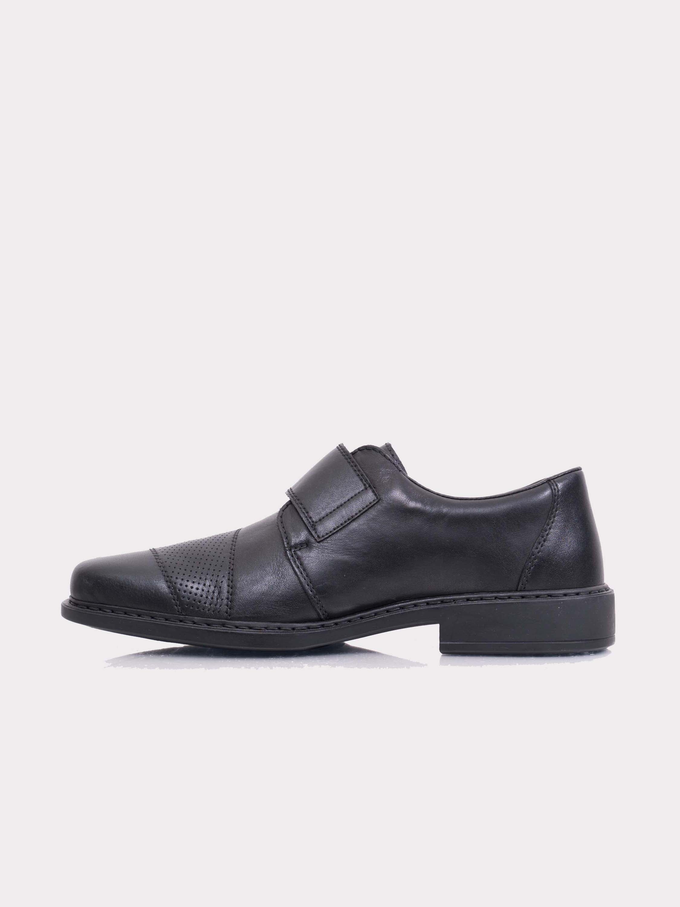 Rieker B0857 Men's Hook & Loop Formal Shoes #color_Black