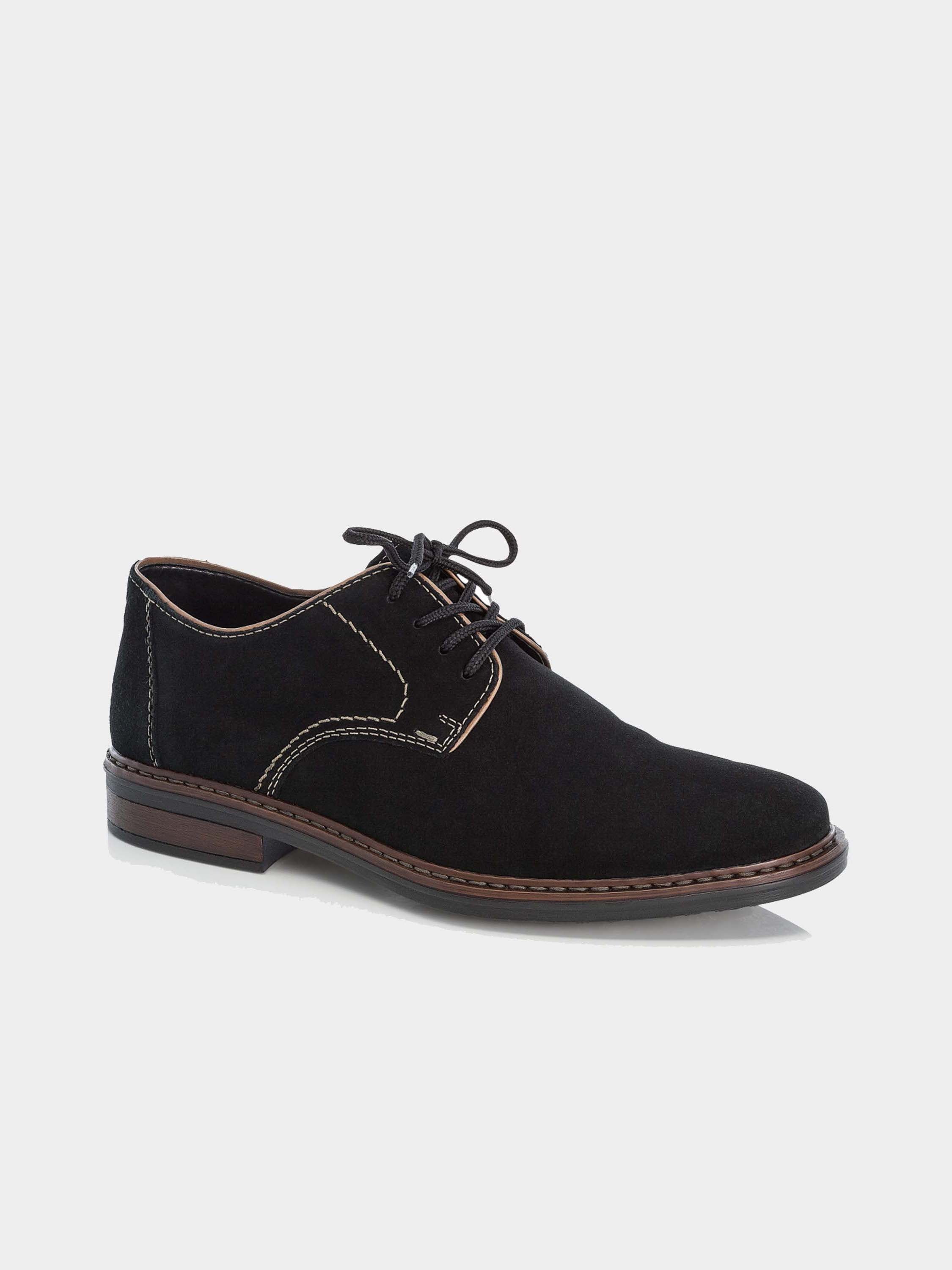 Rieker 17622 Men's Formal Suede Shoes #color_Black