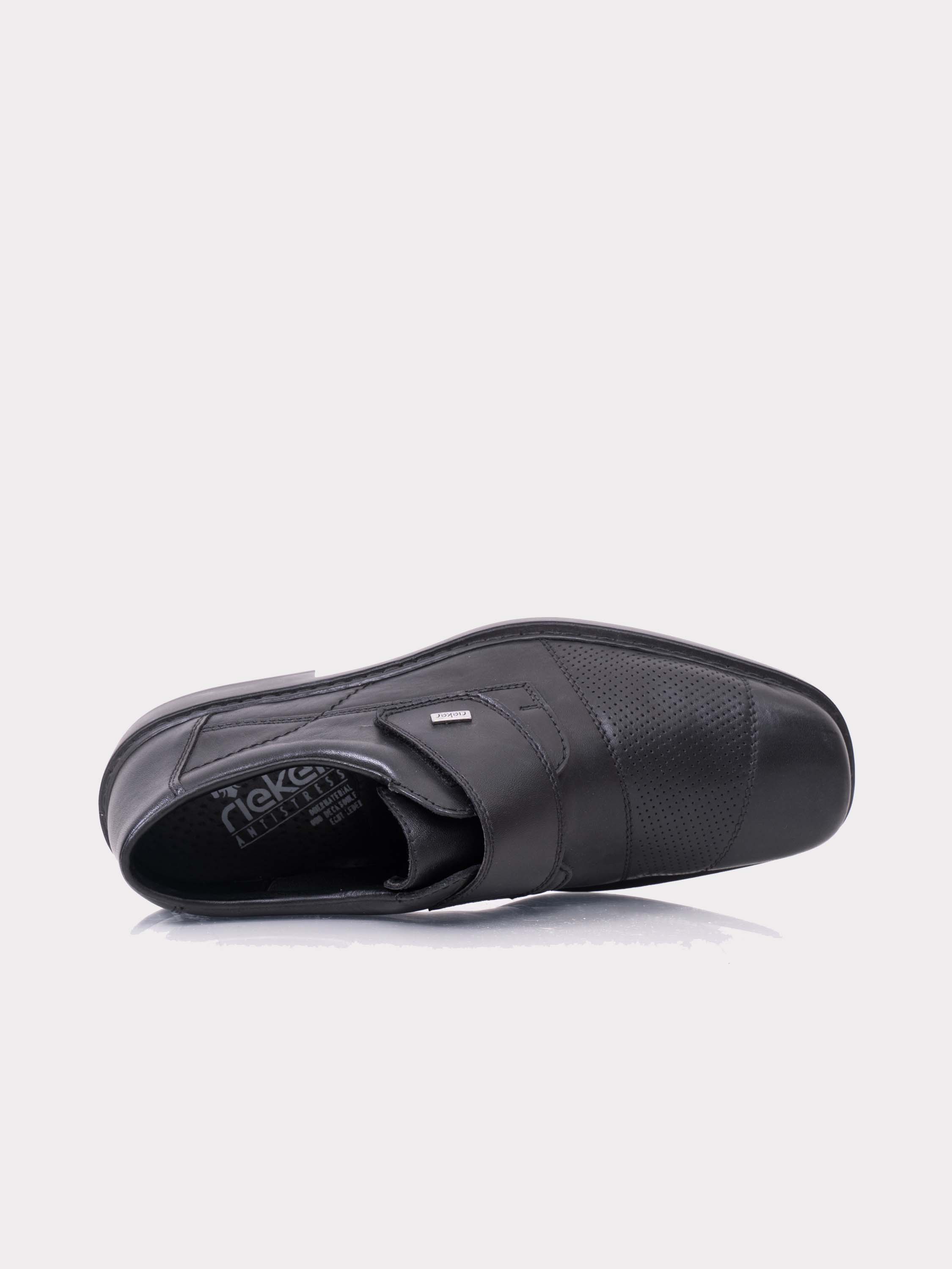 Rieker B0857 Men's Hook & Loop Formal Shoes #color_Black