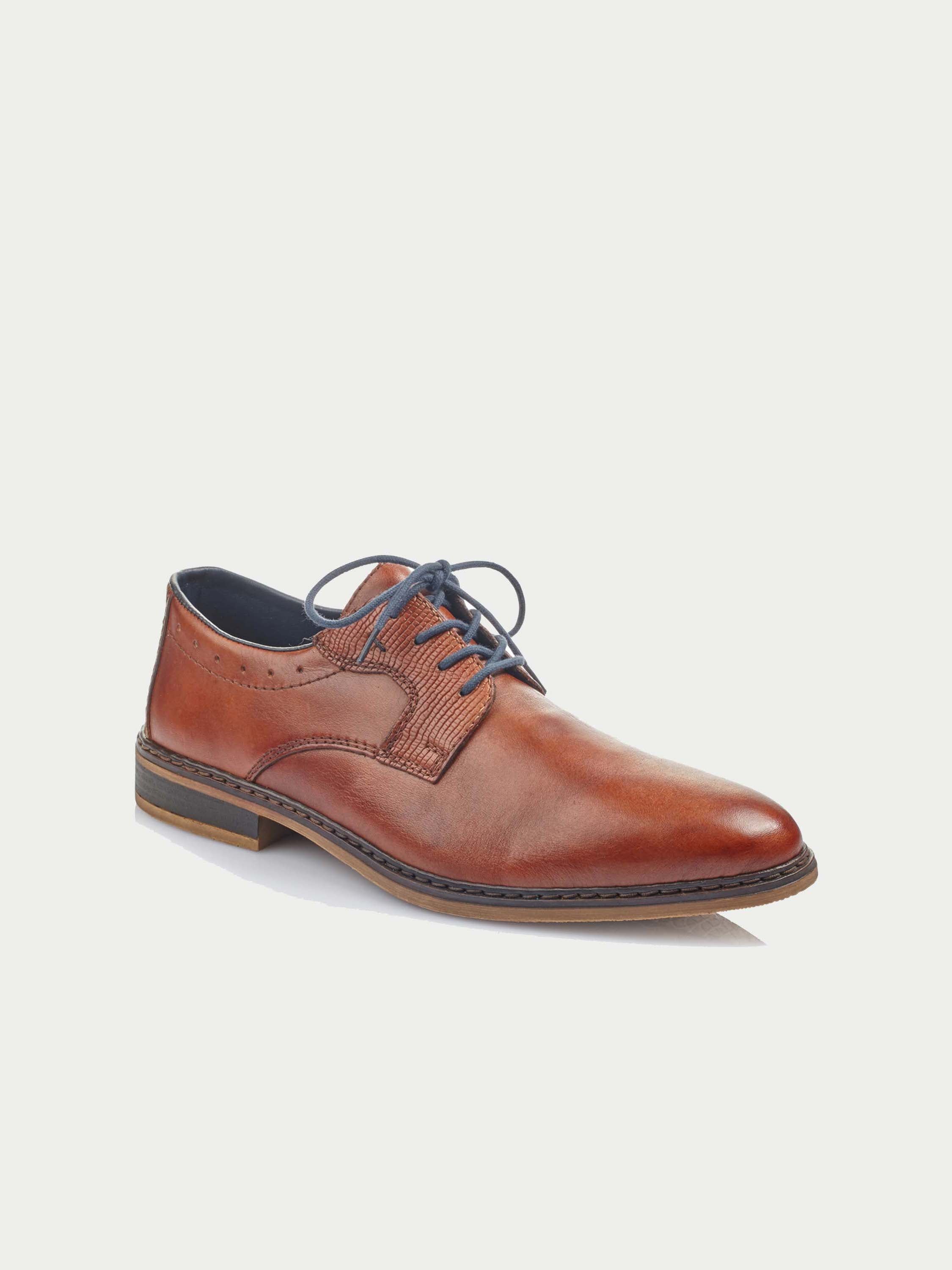 Rieker 11403 Men's Derby Formal Leather Shoes #color_Brown