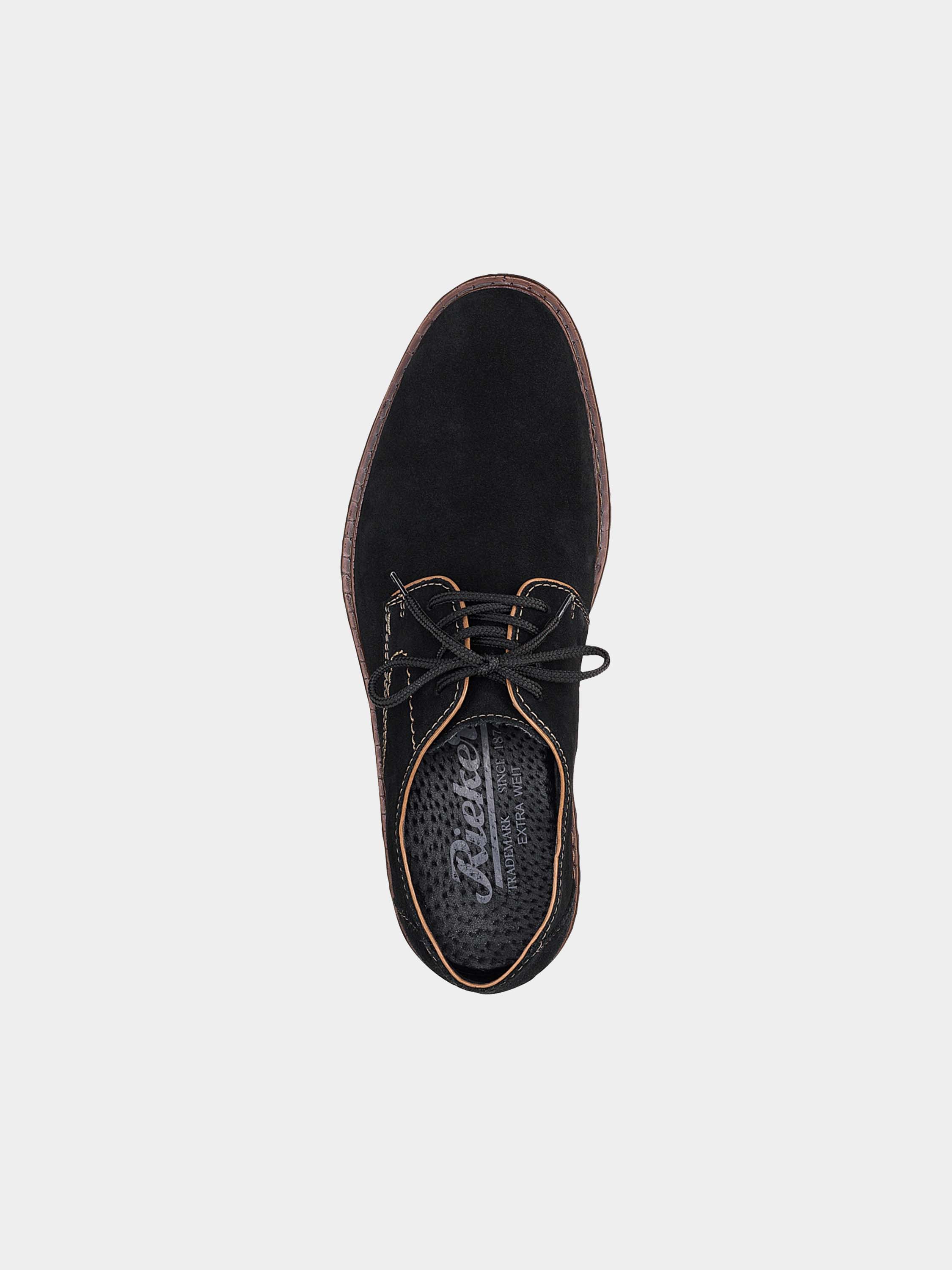 Rieker 17622 Men's Formal Suede Shoes #color_Black