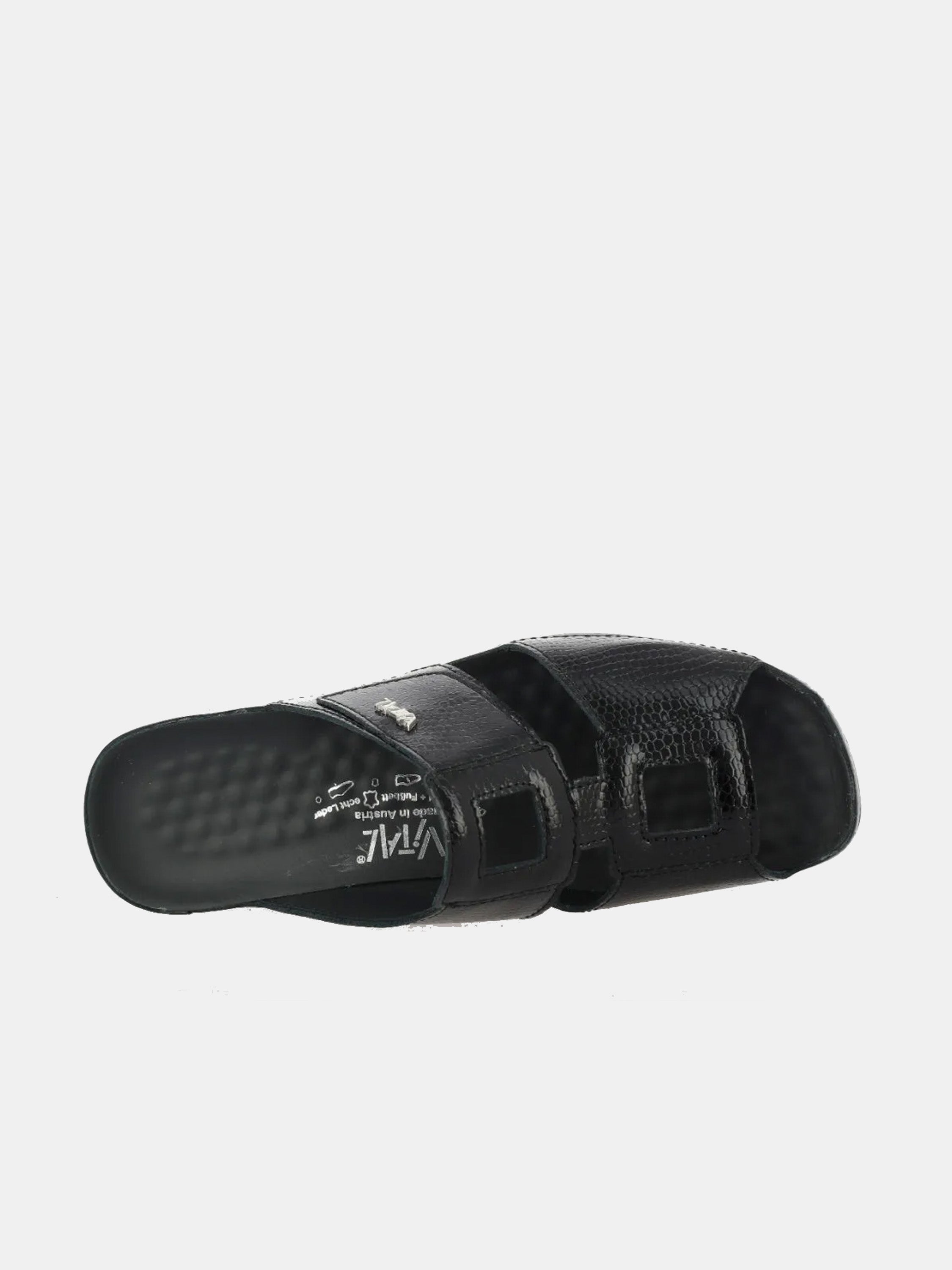 Vital 0813AS Women's Tina - Madame Slider Sandals #color_Black