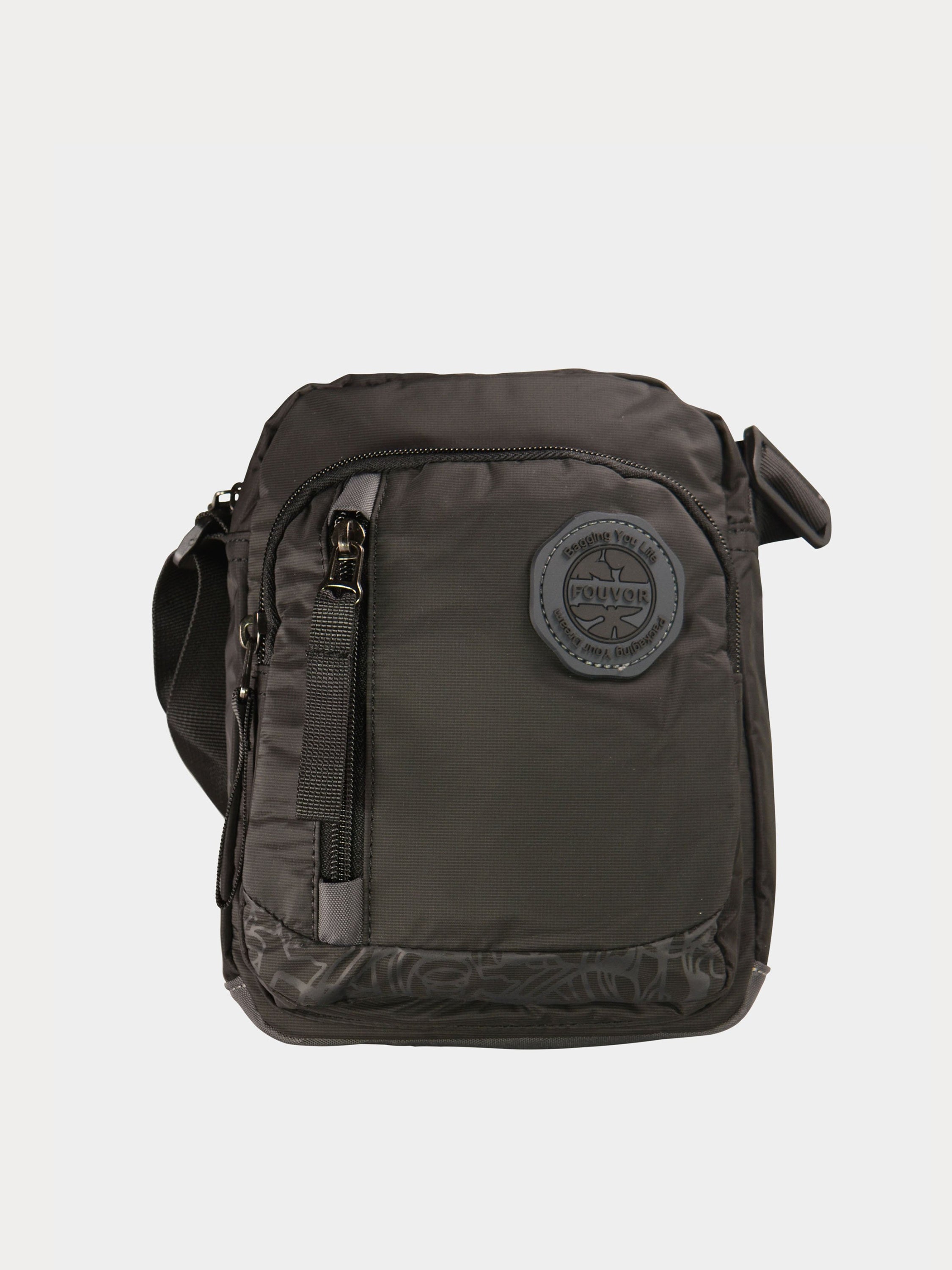 Fouvor Unisex Shoulder Bags in Black Textile