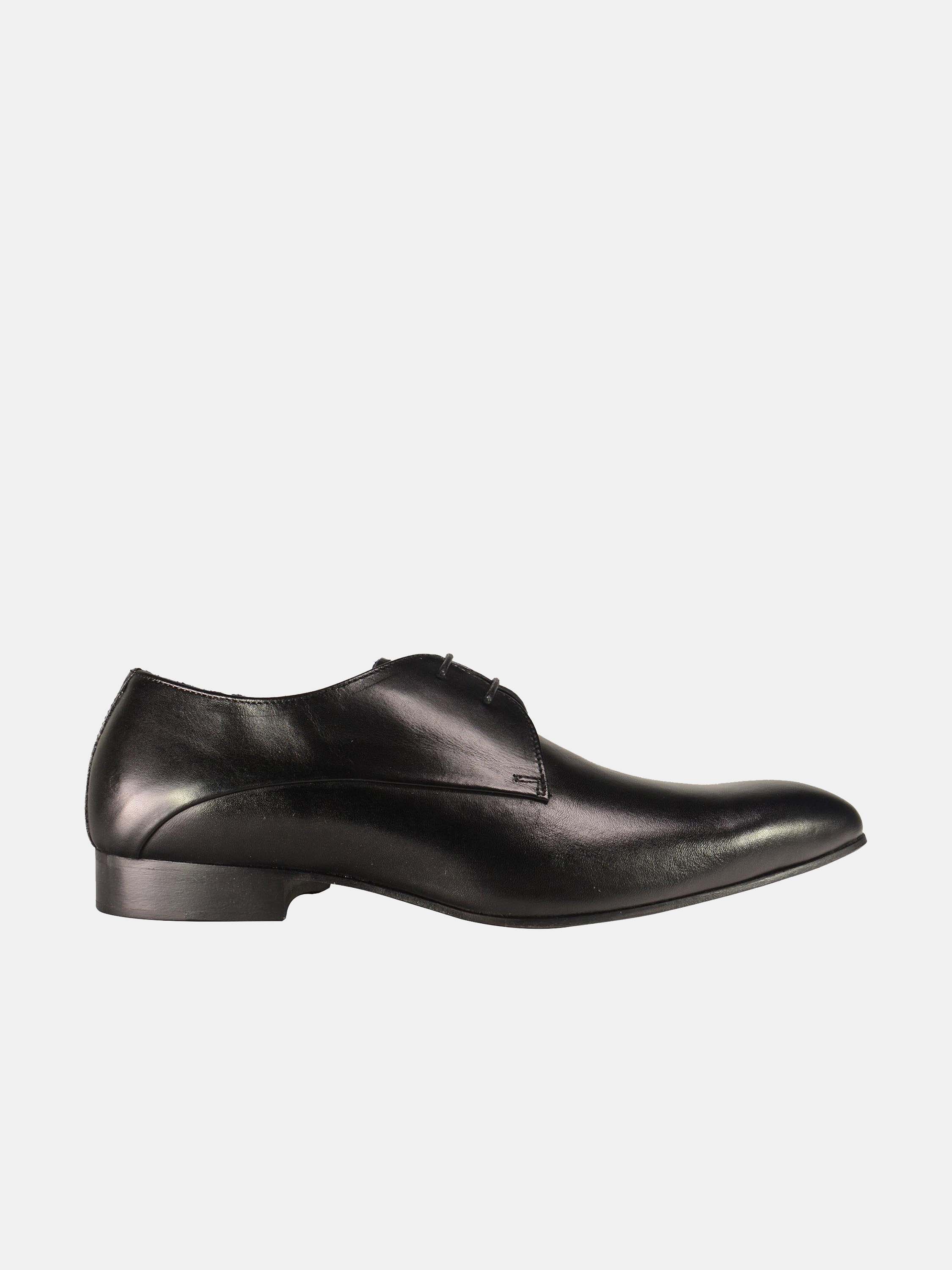 Franzini Men Formal Lace Up Leather Shoes #color_Black