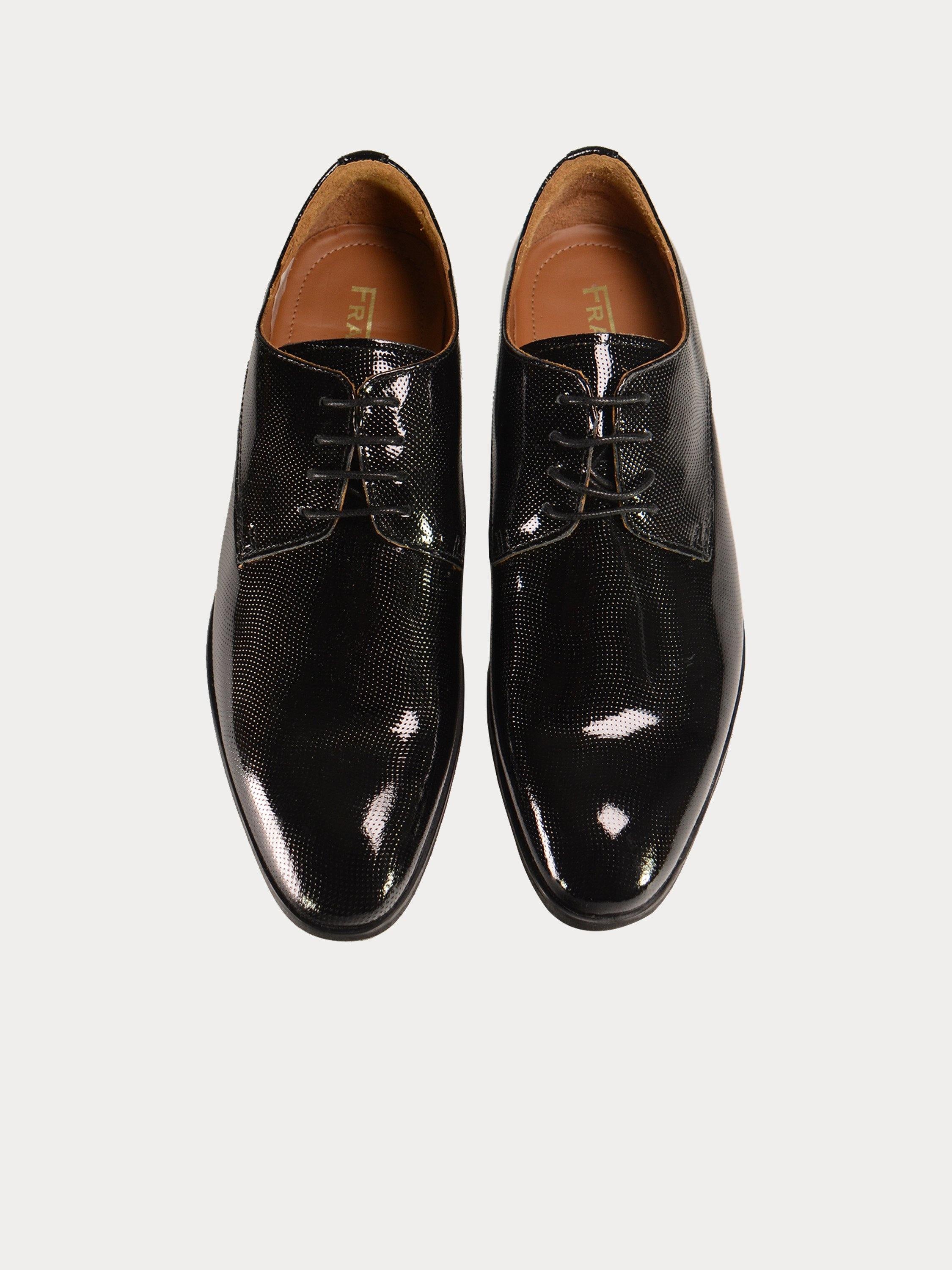 Franzini Men Formal Shoes in Black Leather #color_Black