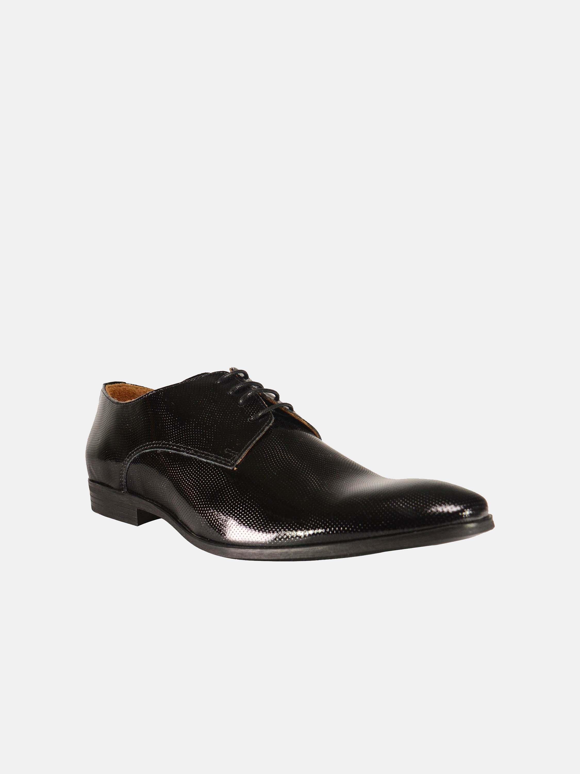 Franzini Men Formal Shoes in Black Leather #color_Black