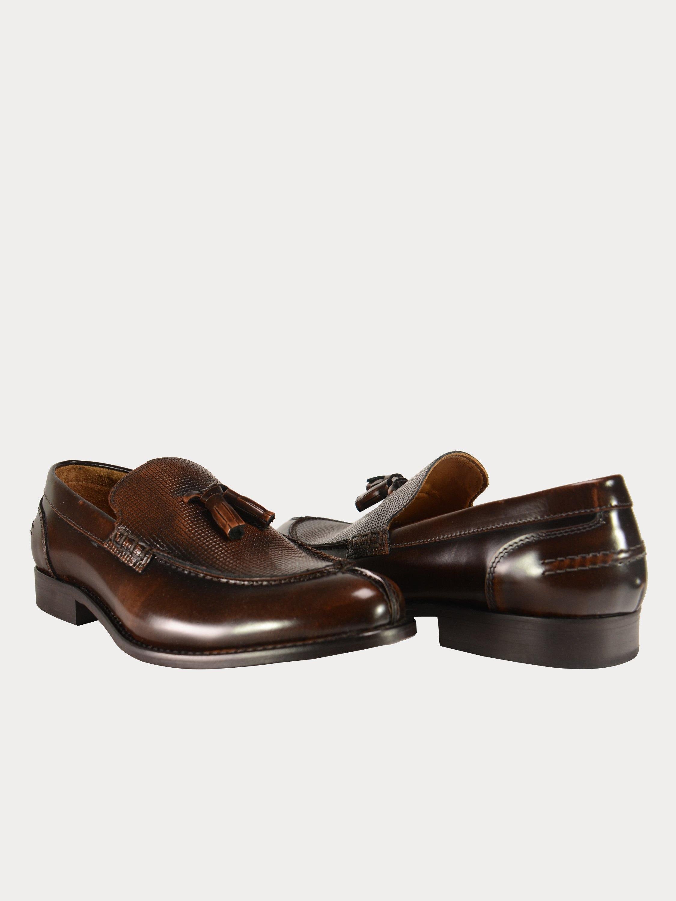 Franzini Men Formal Slip On Leather Shoes #color_Maroon