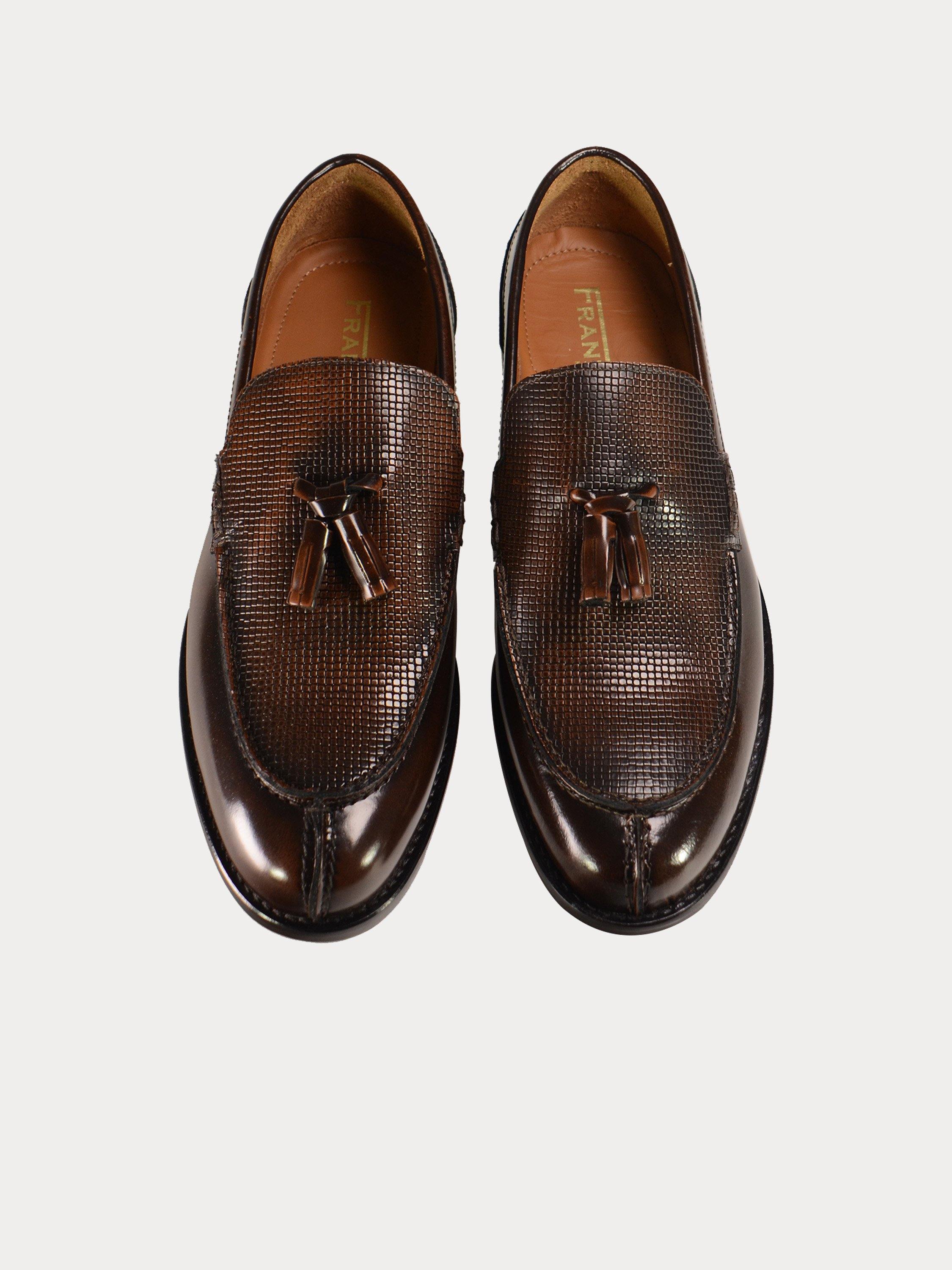 Franzini Men Formal Slip On Leather Shoes #color_Maroon