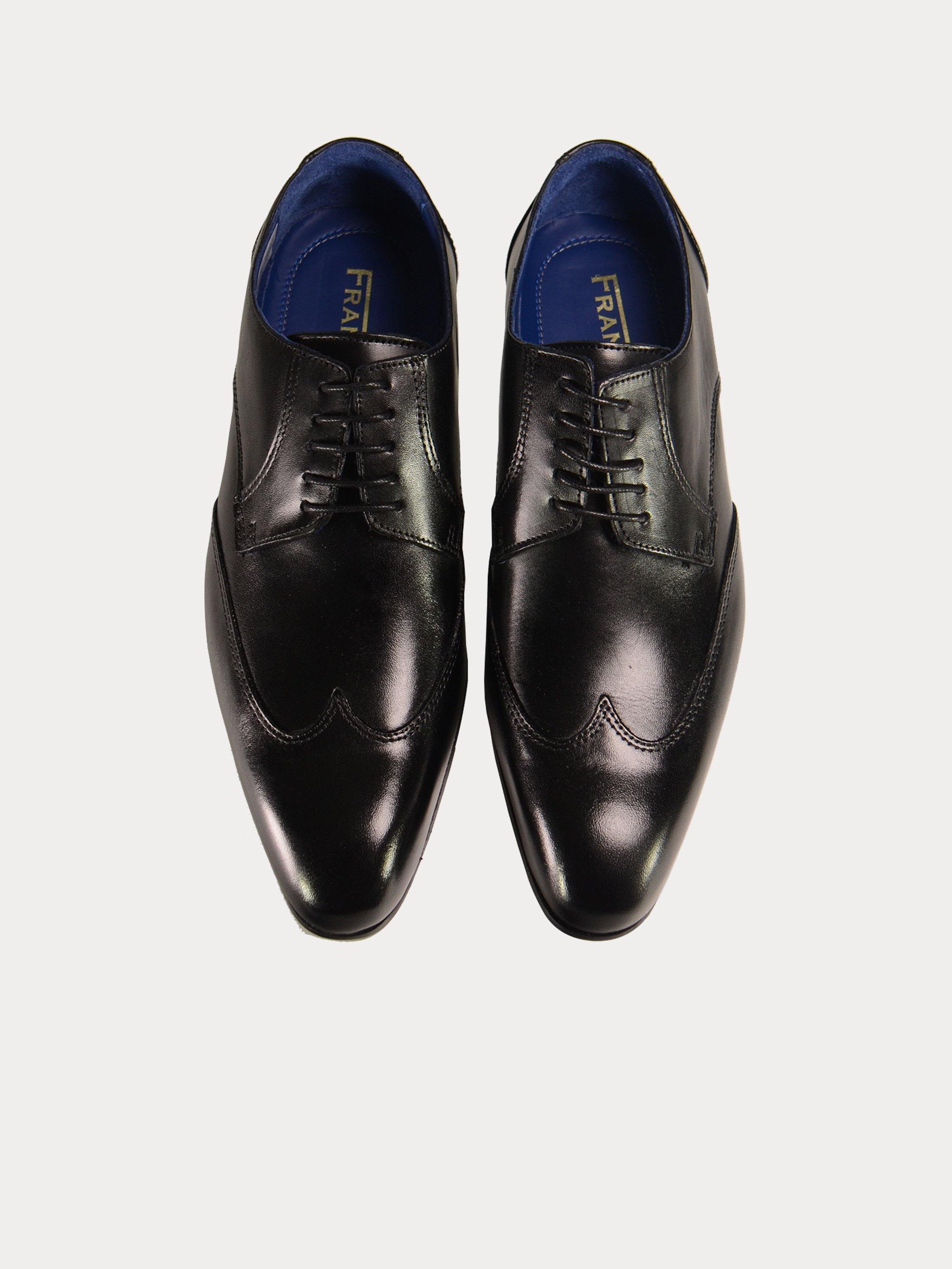 Franzini Men's Lace Up Formal Leather Shoes #color_Black