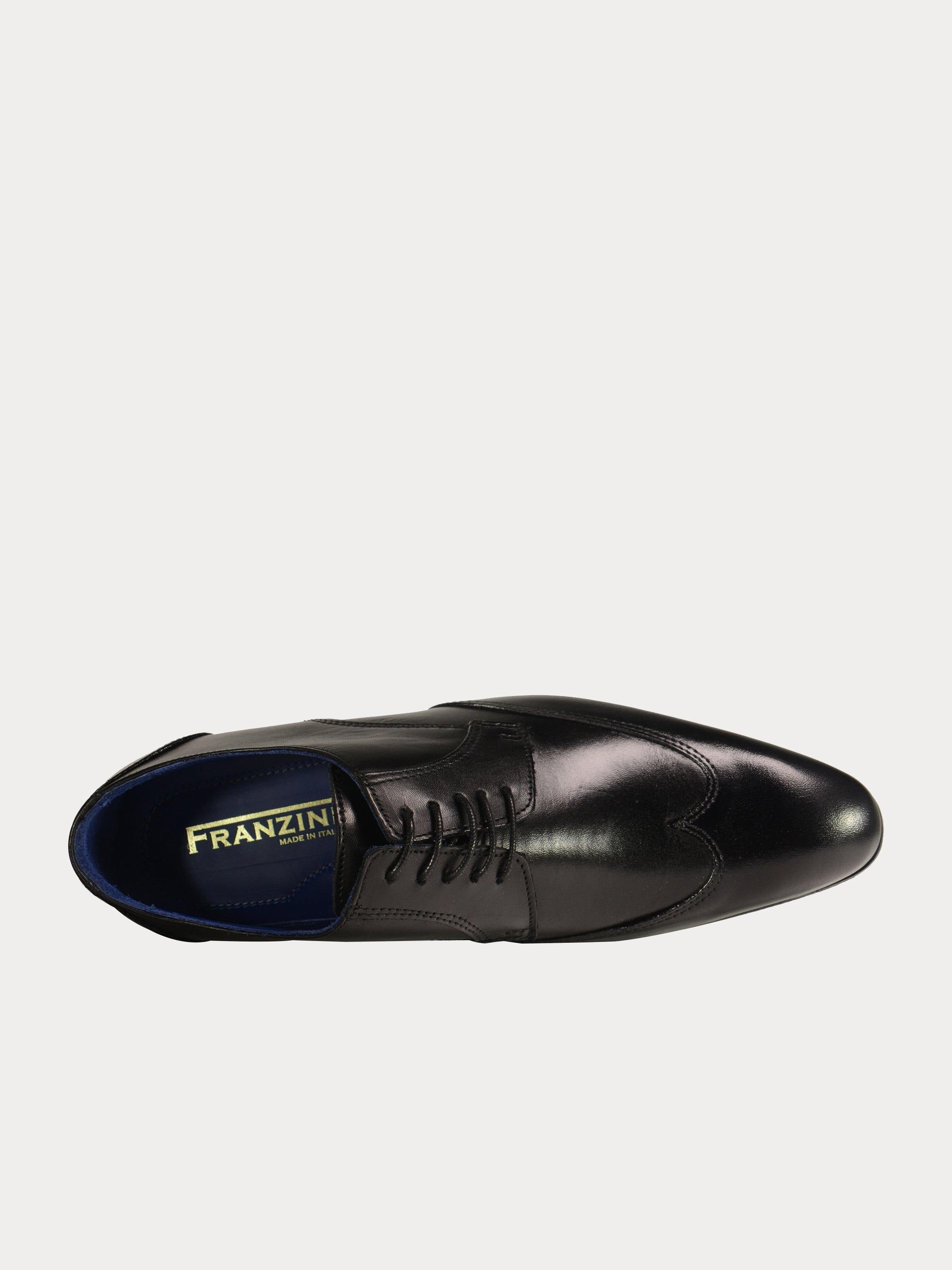 Franzini Men's Lace Up Formal Leather Shoes #color_Black
