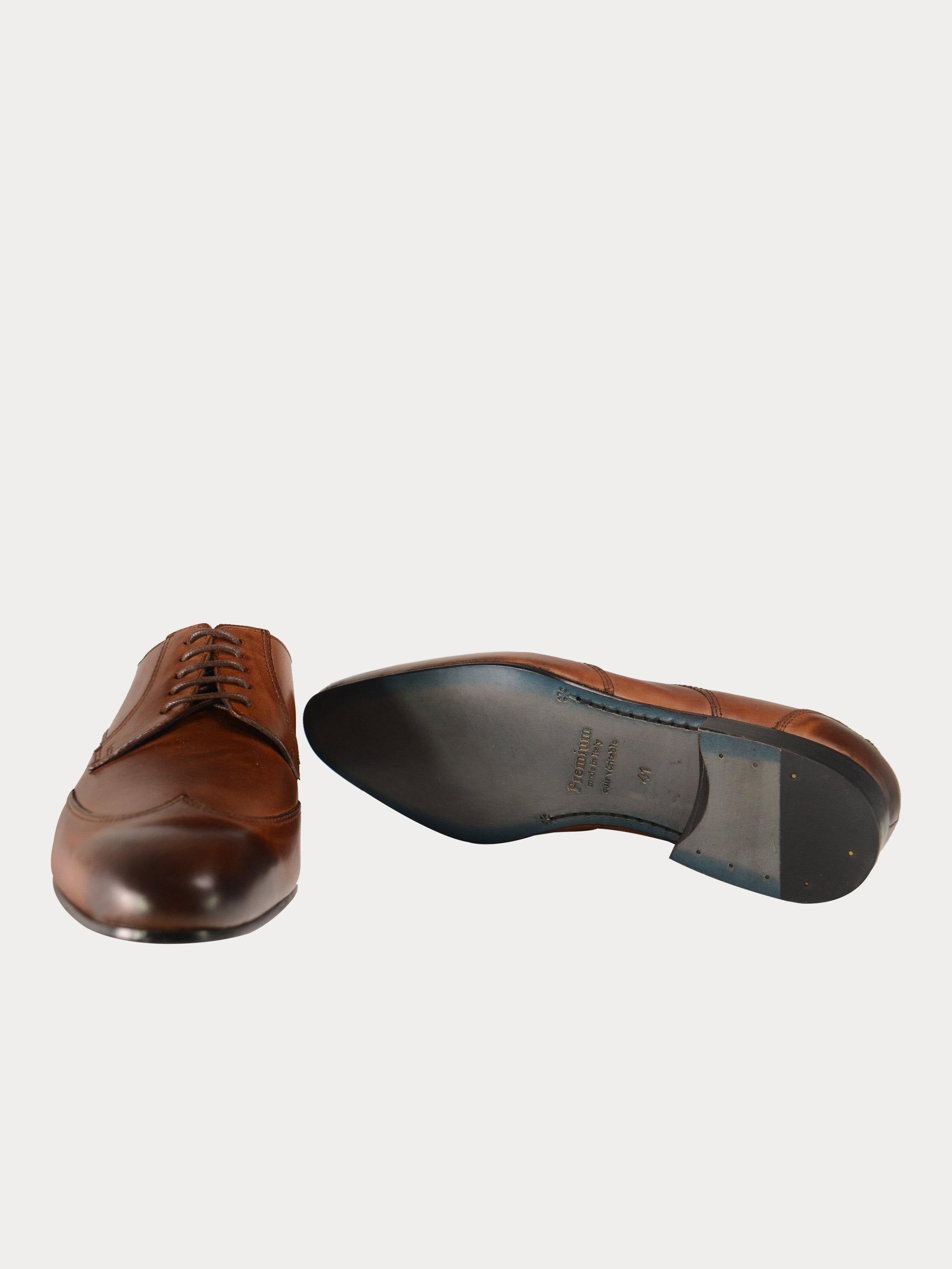 Franzini Men's Lace Up Formal Leather Shoes #color_Brown