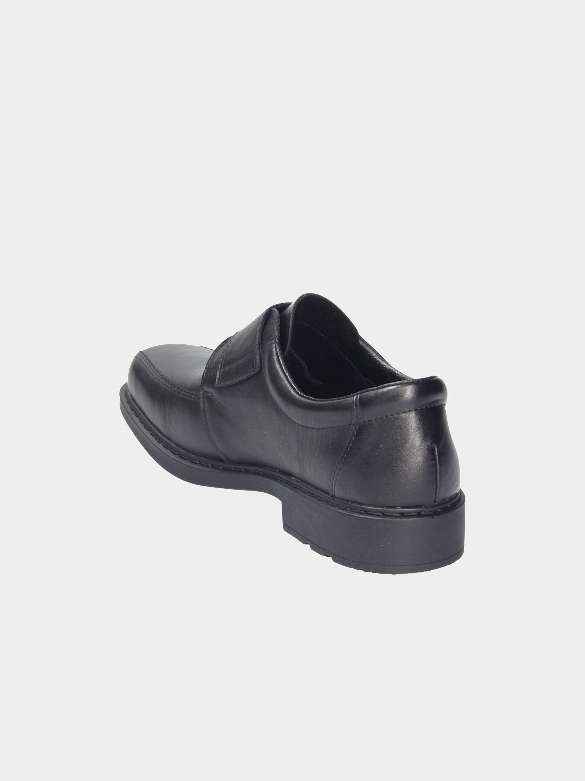 Rieker 12852 Men's Velcro Hook & Loop Shoes #color_Black