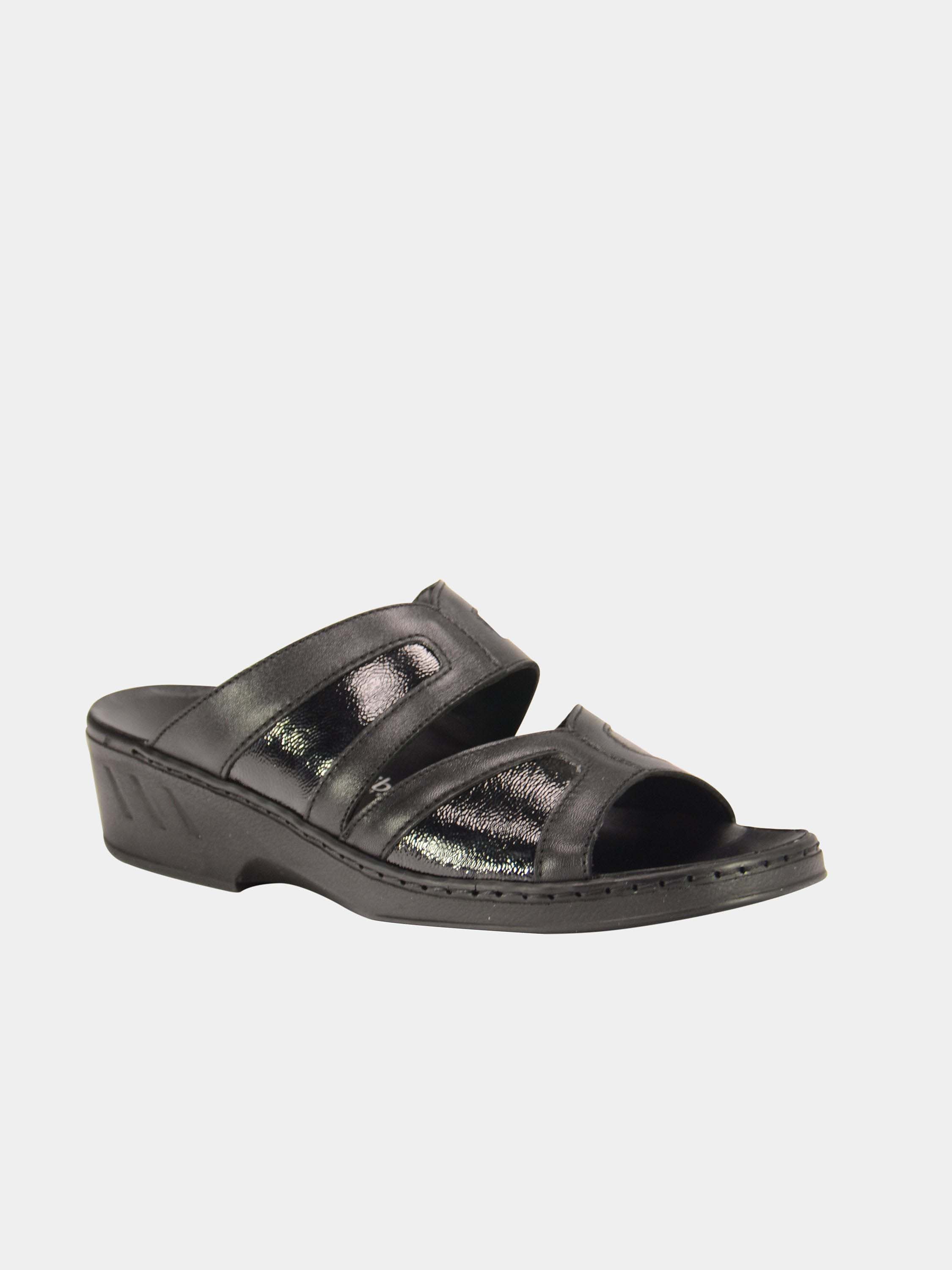 Josef Seibel Airped Insoled Slider Sandals #color_Black