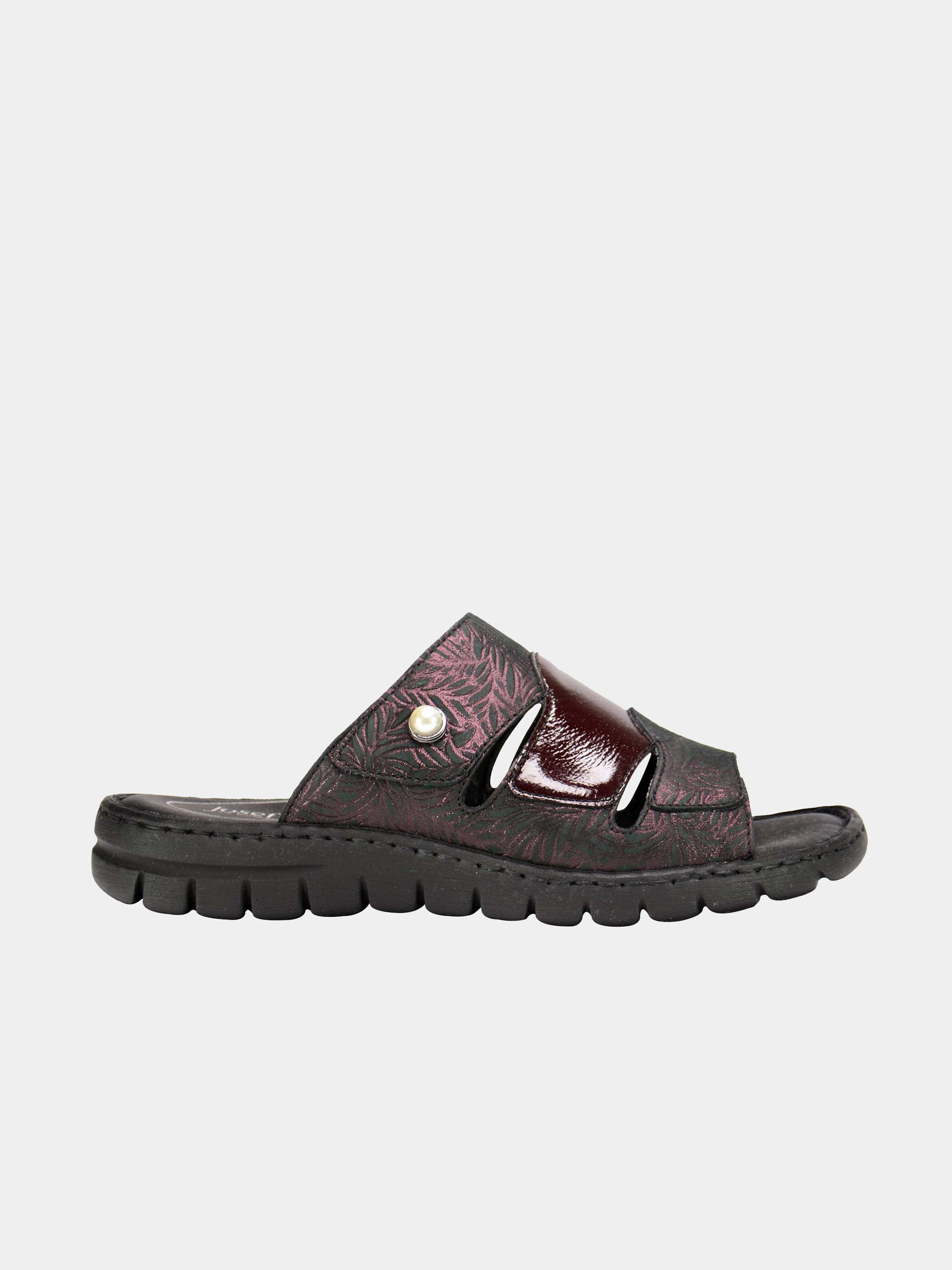 Josef Seibel Chinoiserie Pearl Slider Sandals #color_Maroon