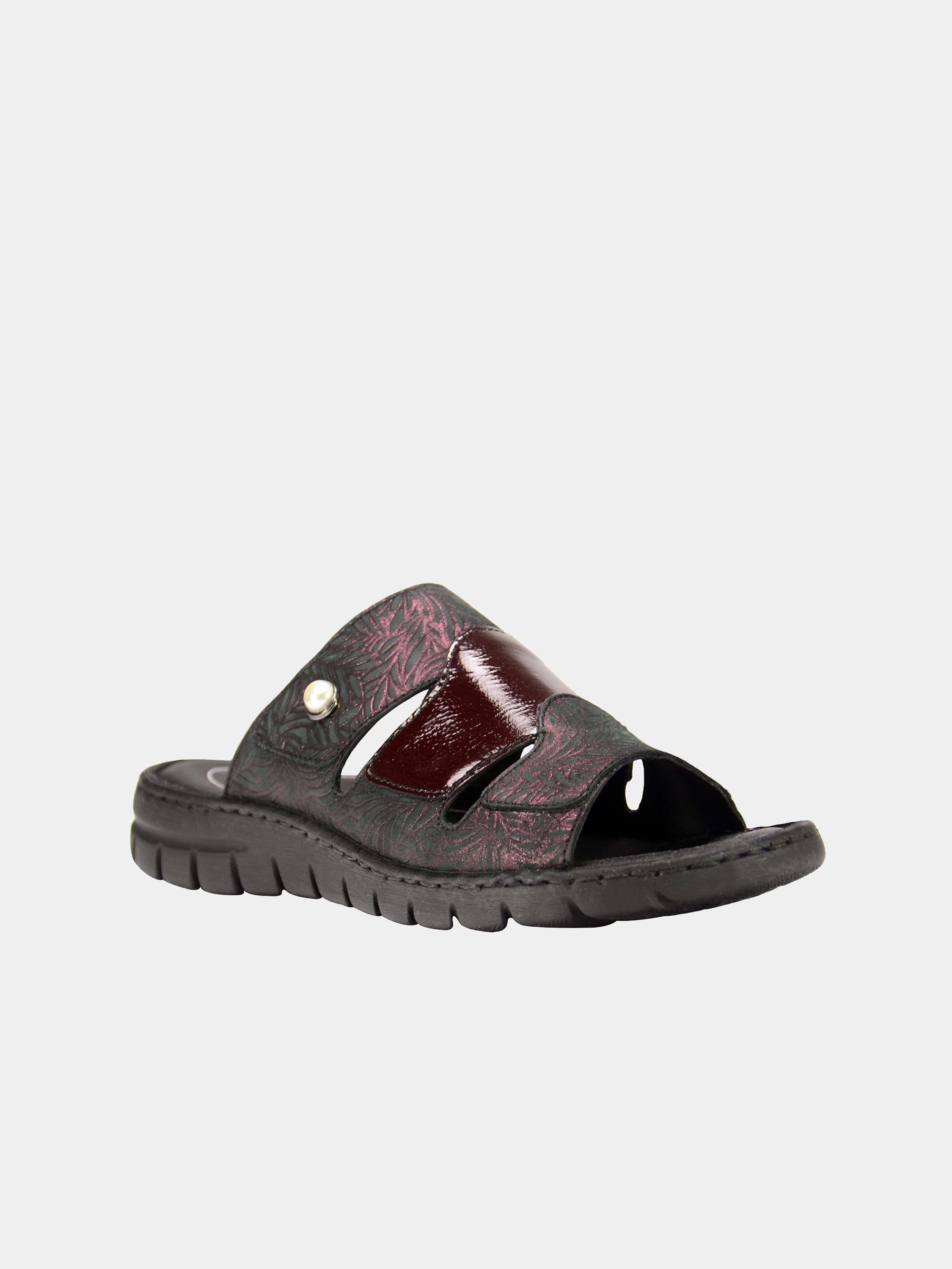 Josef Seibel Chinoiserie Pearl Slider Sandals #color_Maroon