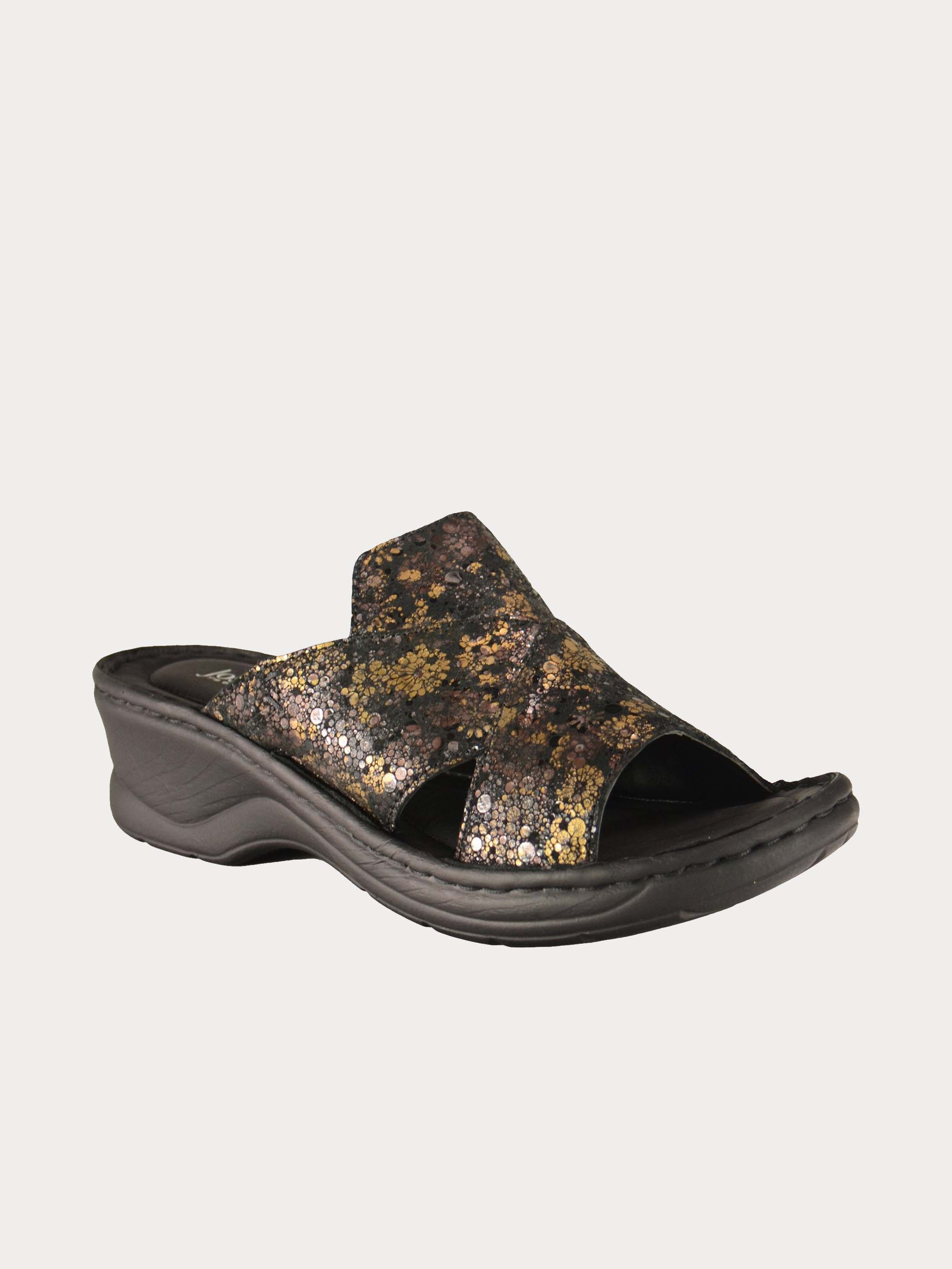 Josef Seibel Floral Detailed Slider Sandals #color_Grey