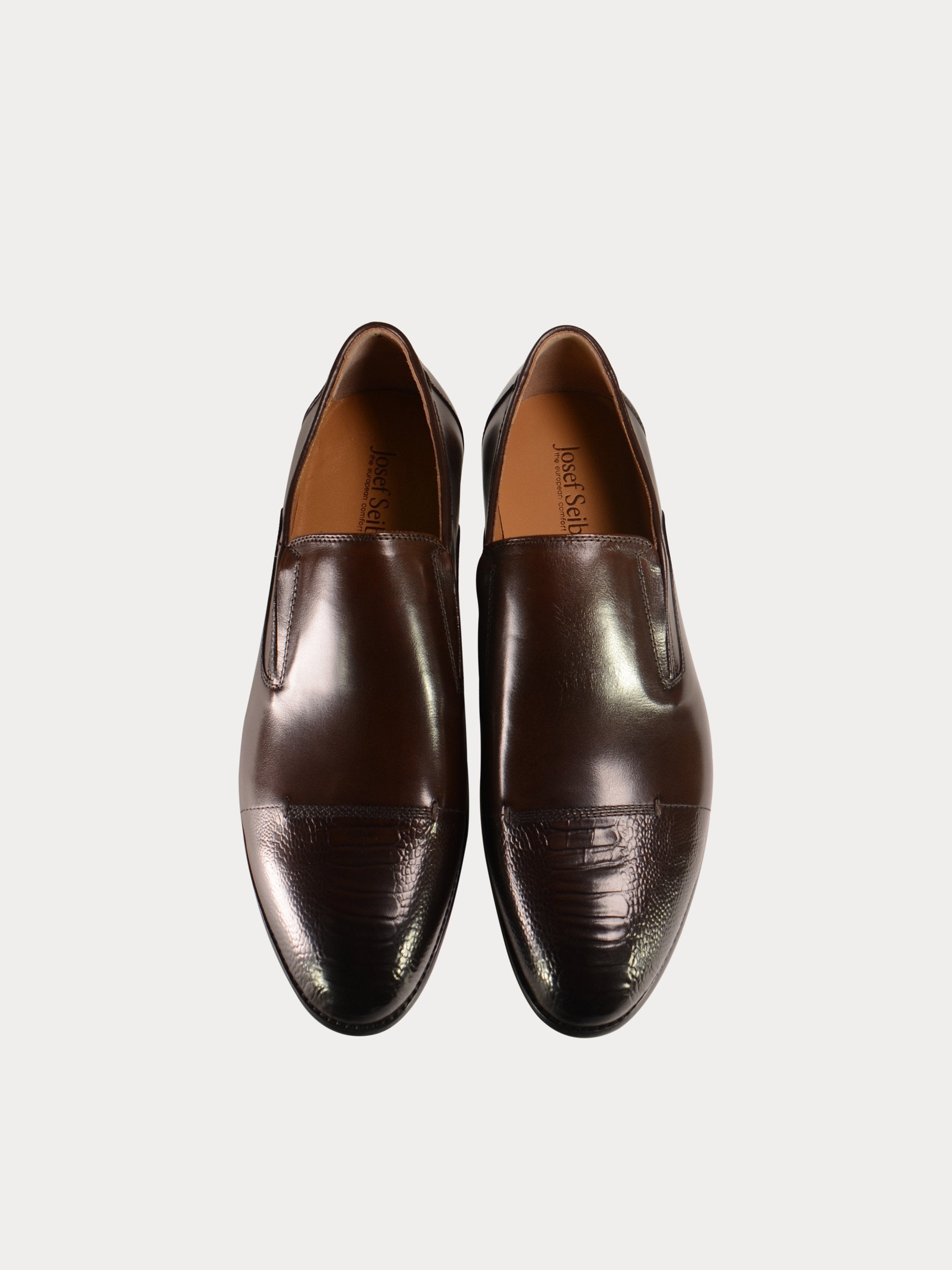 Josef Seibel Formal Leather Slip On Shoes #color_Brown