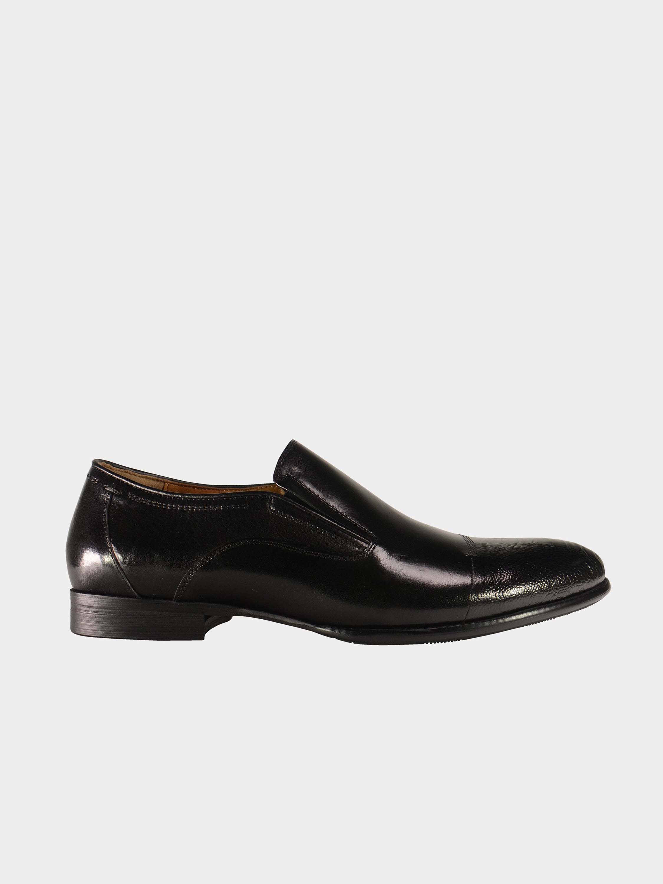 Josef Seibel Formal Leather Slip On Shoes #color_Black