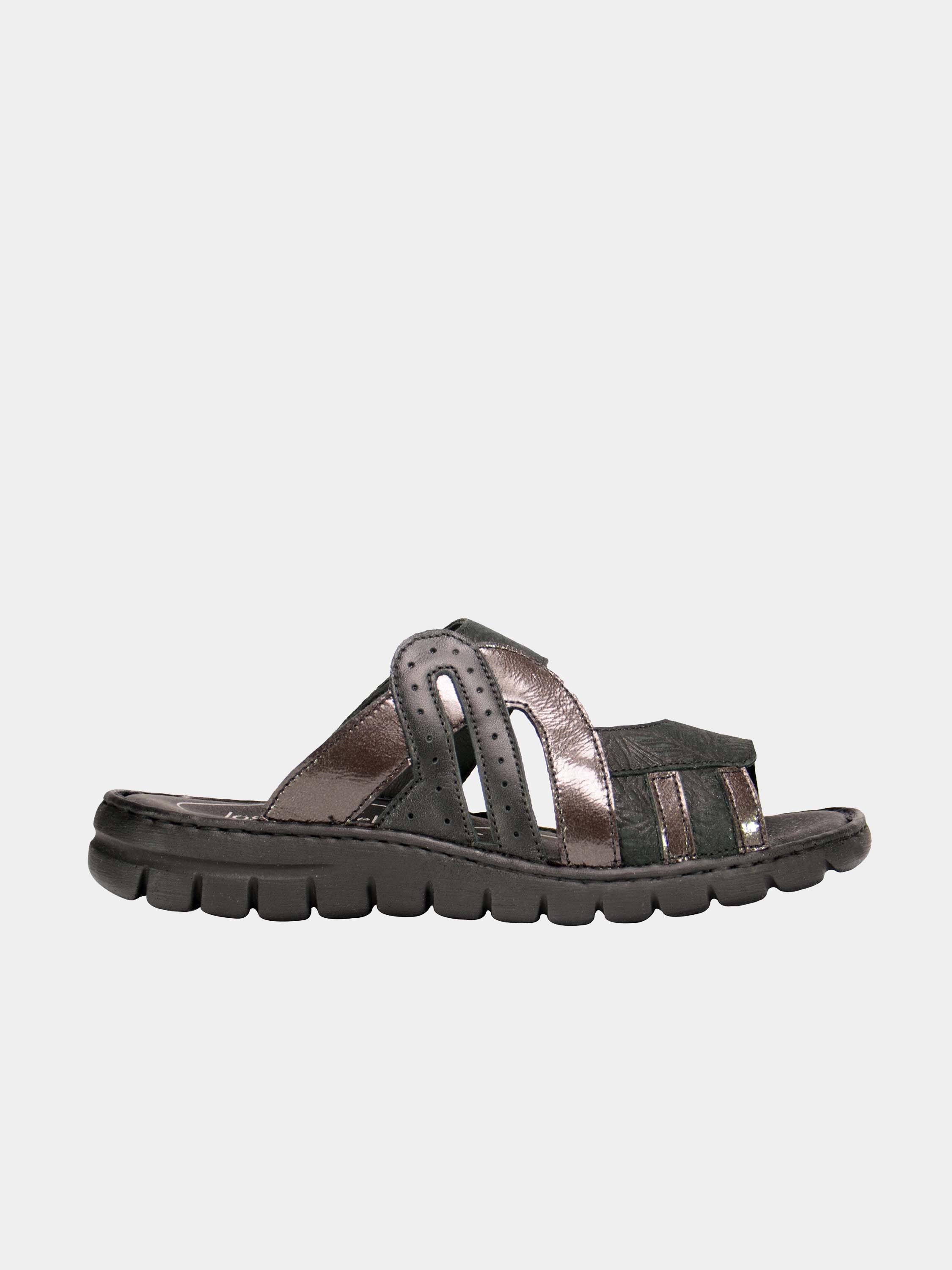 Josef Seibel Maze Slider Leather Sandals #color_Brown