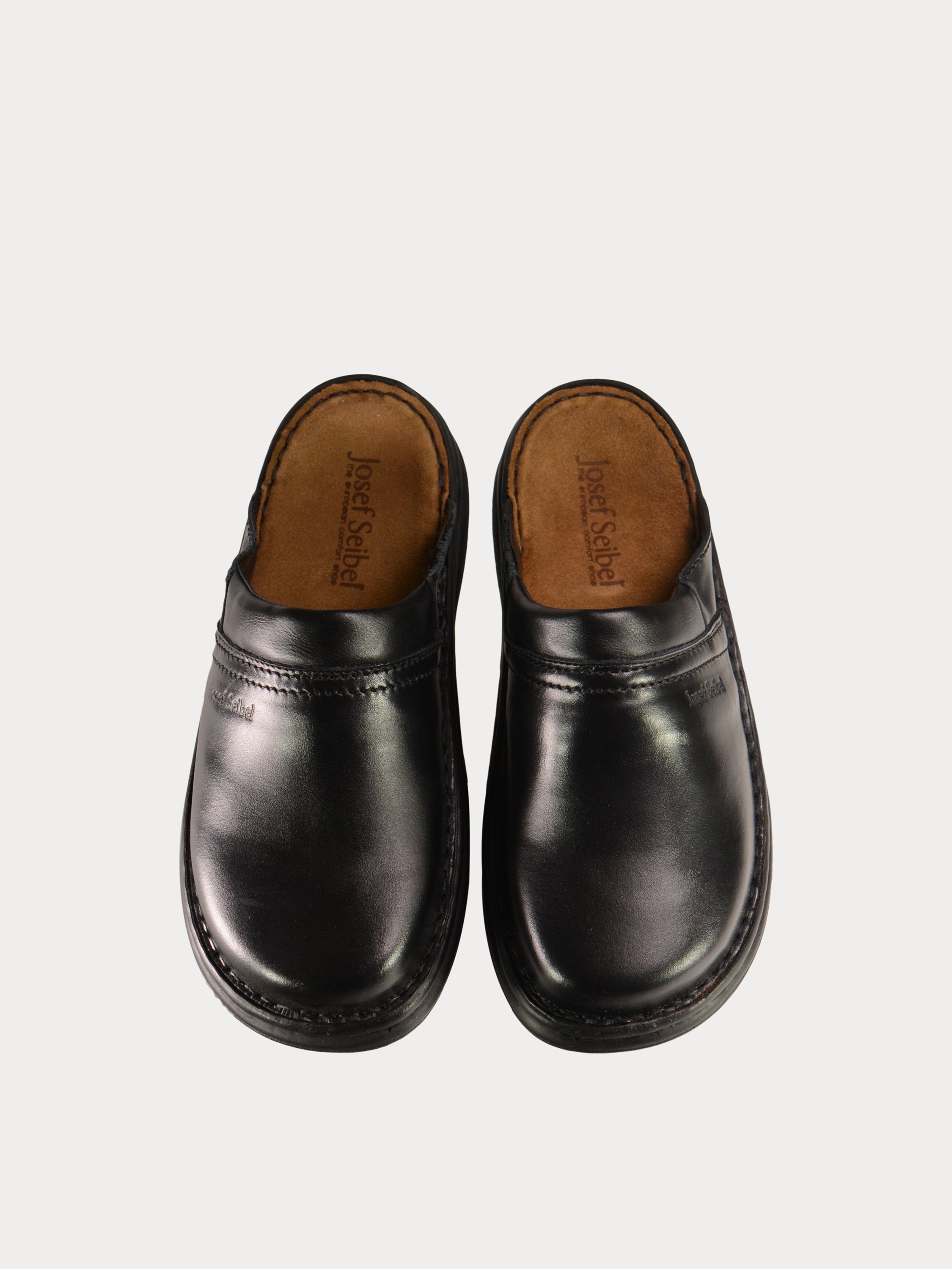 Josef Seibel Men's Max Leather Mule Shoes #color_Black