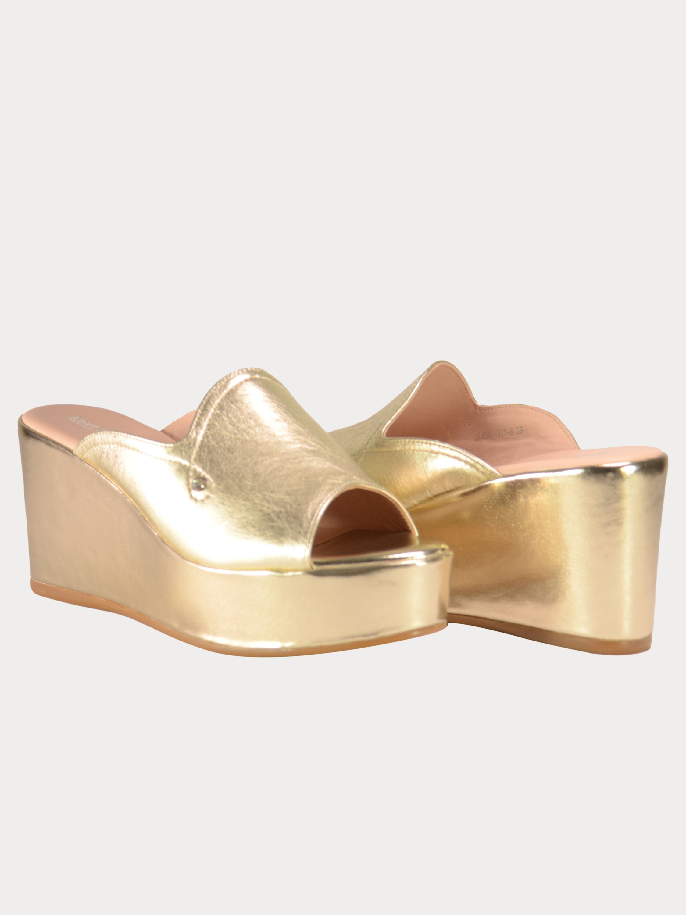 Josef Seibel Shiny Leather Wedges #color_Gold