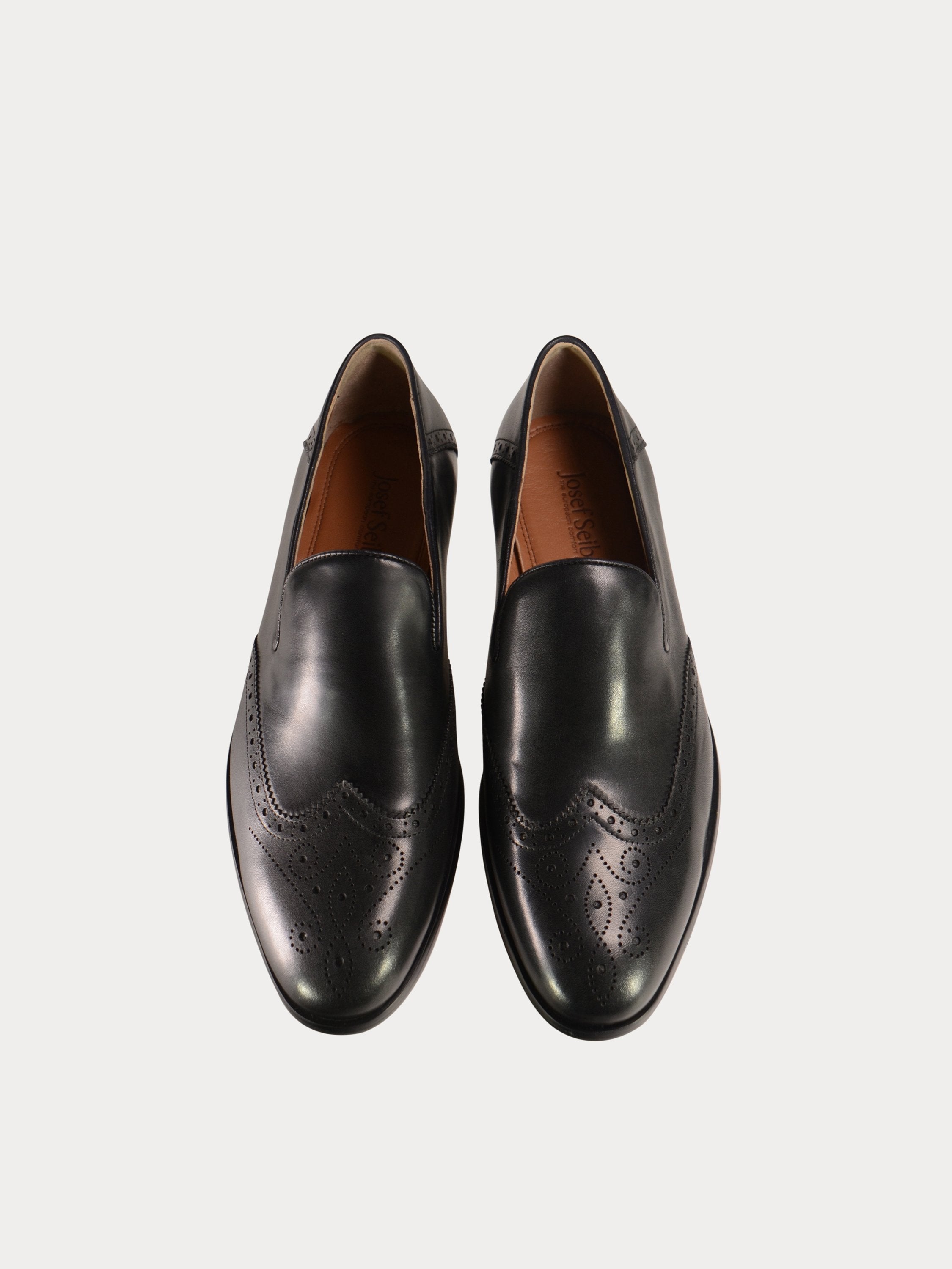 Josef Seibel Slip On Formal Black Leather Shoes #color_Black