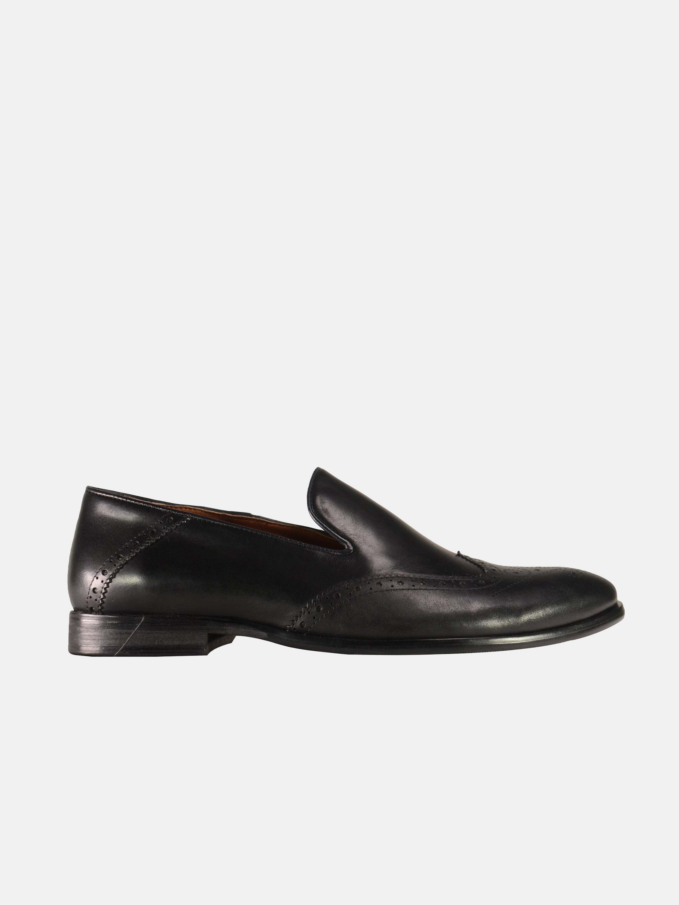 Josef Seibel Slip On Formal Black Leather Shoes #color_Black