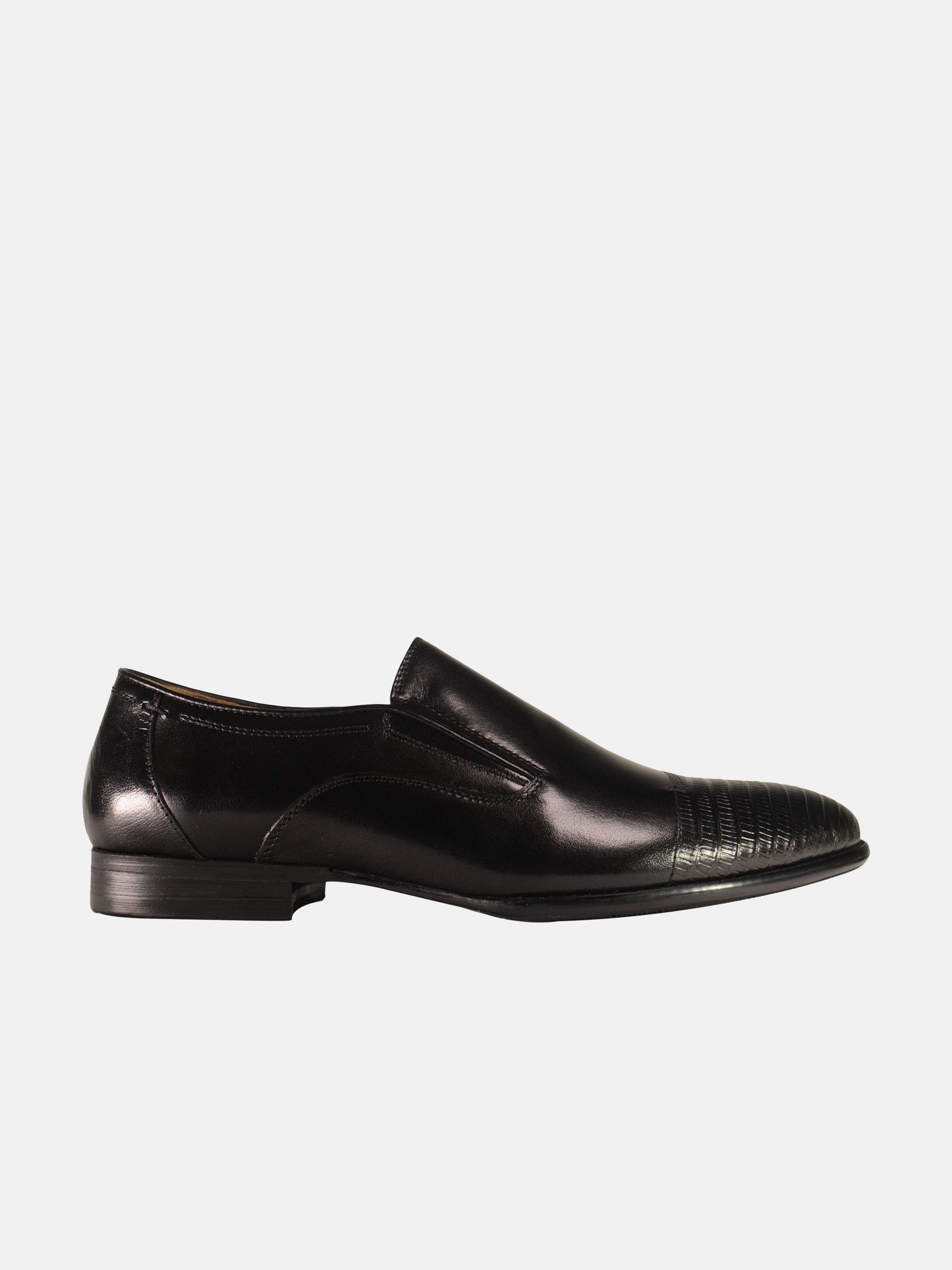 Josef Seibel Toe Strips Formal Leather Shoes #color_Black